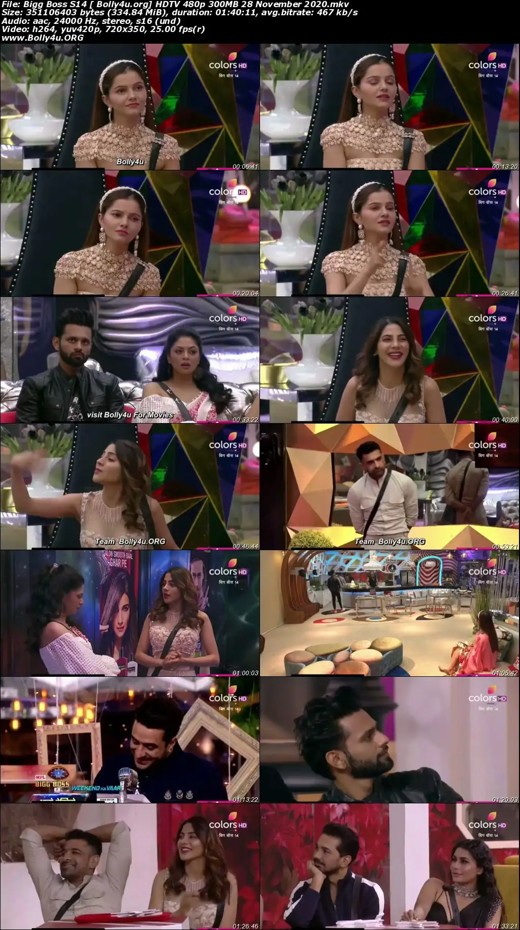 Bigg Boss S14 HDTV 480p 300MB 28 November 2020 Download