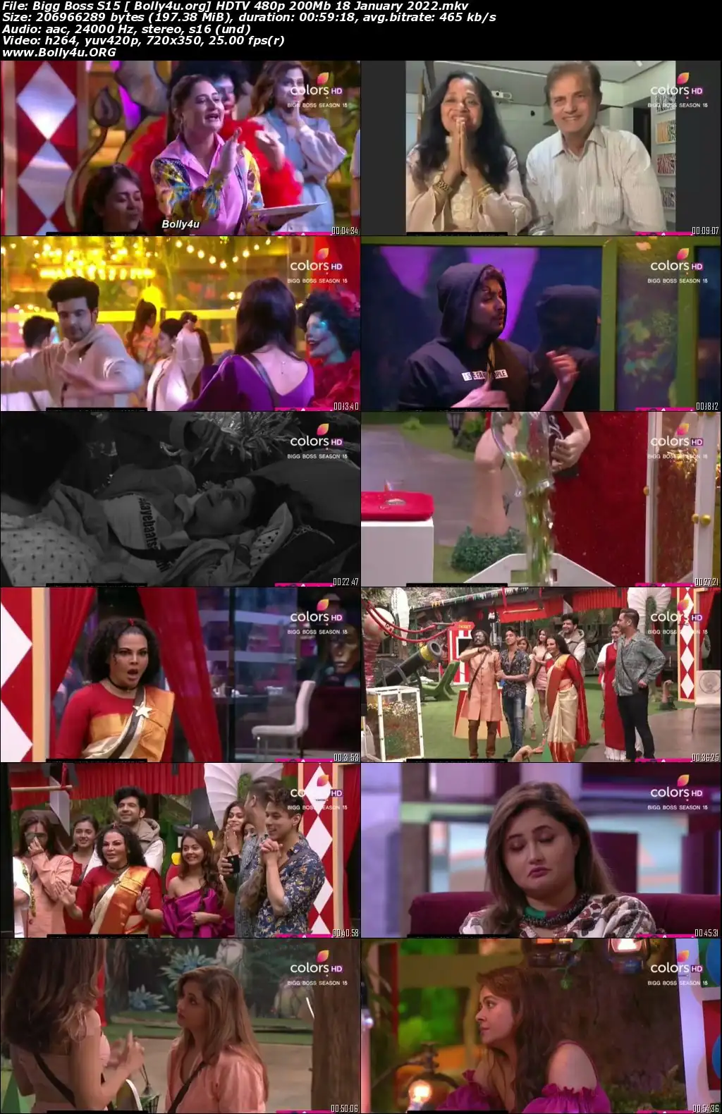 Bigg Boss S15 HDTV 480p 200Mb 18 January 2022 Download