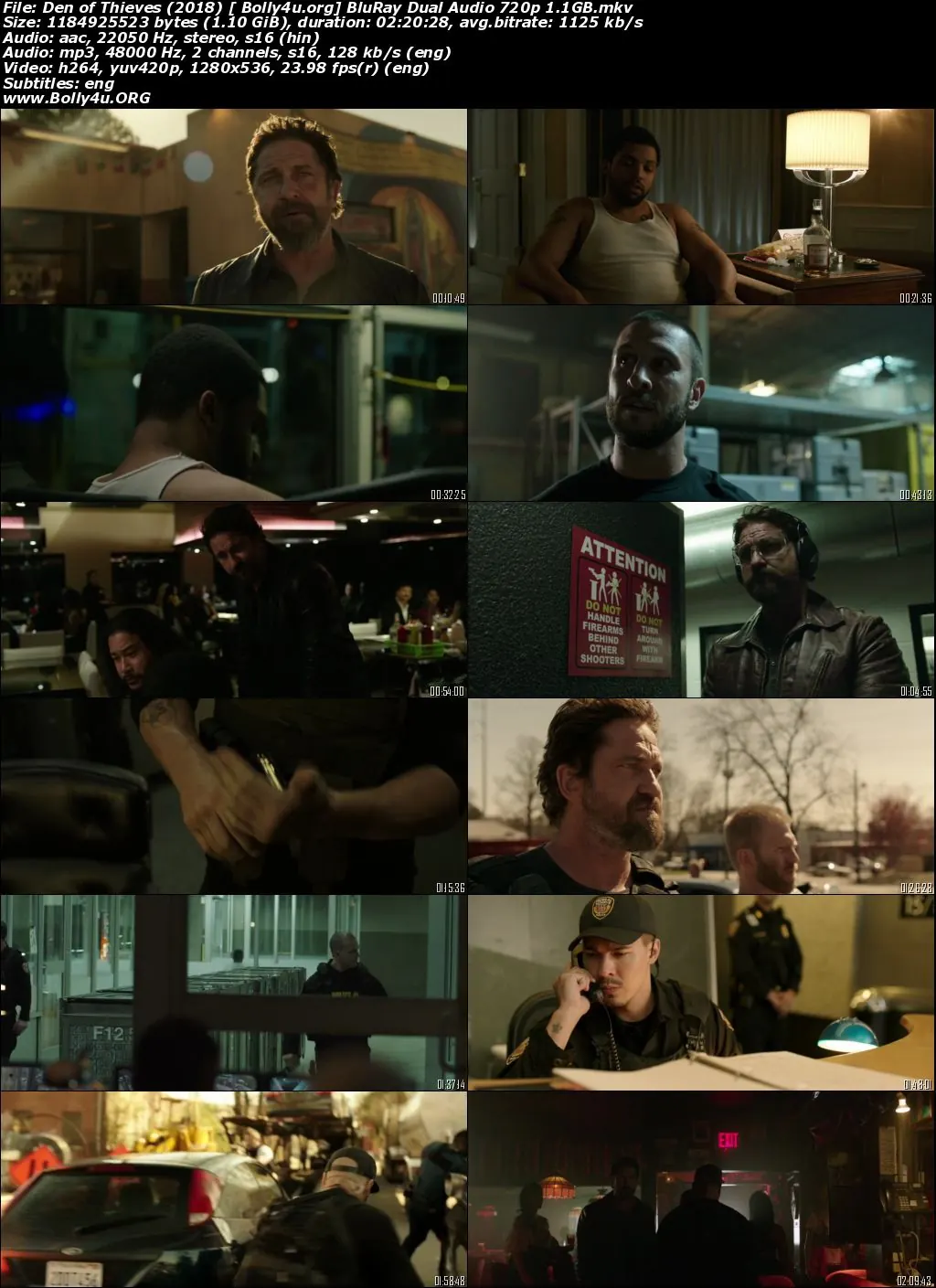 Den of Thieves 2018 BluRay 450Mb Hindi Dual Audio 480p Download