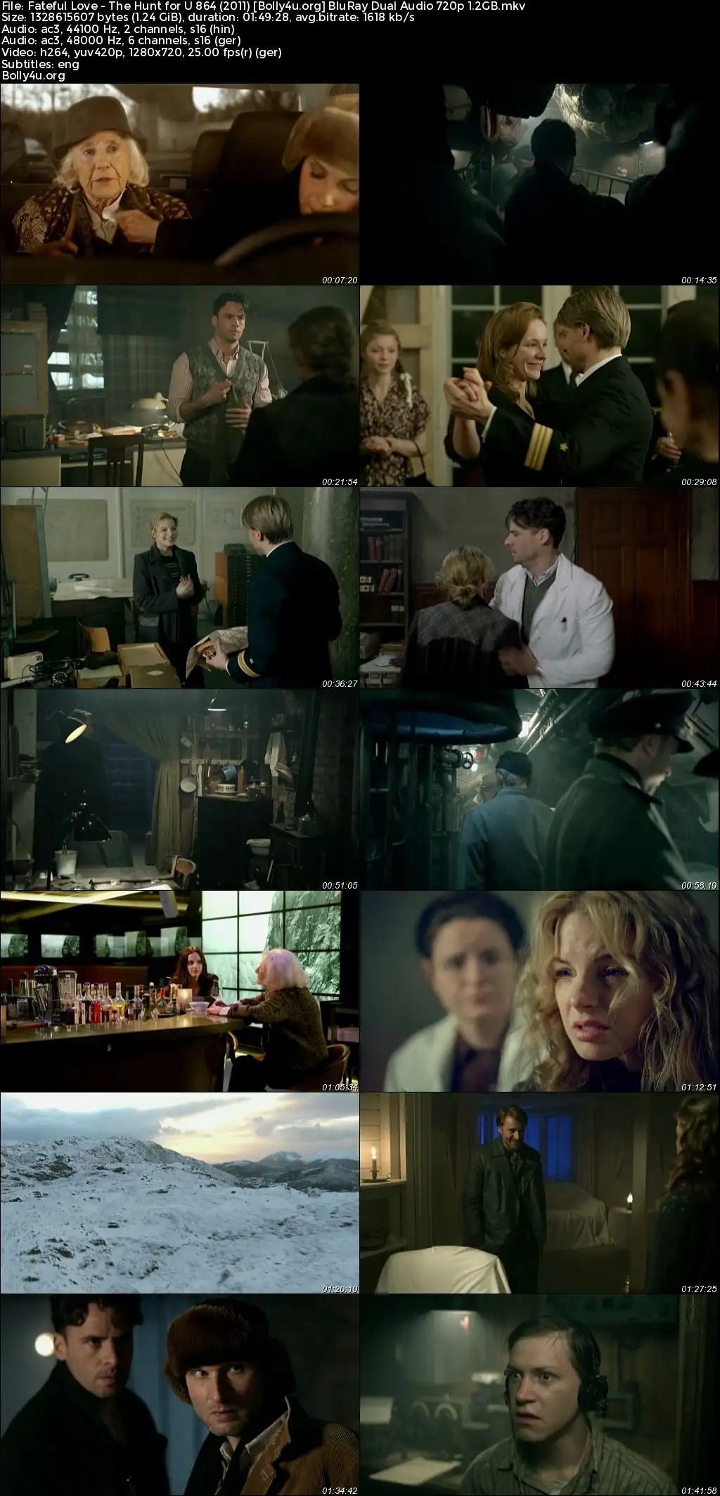 Fateful Love The Hunt for U 864 2011 BluRay Hindi Dual Audio Full Movie Download 720p  480p