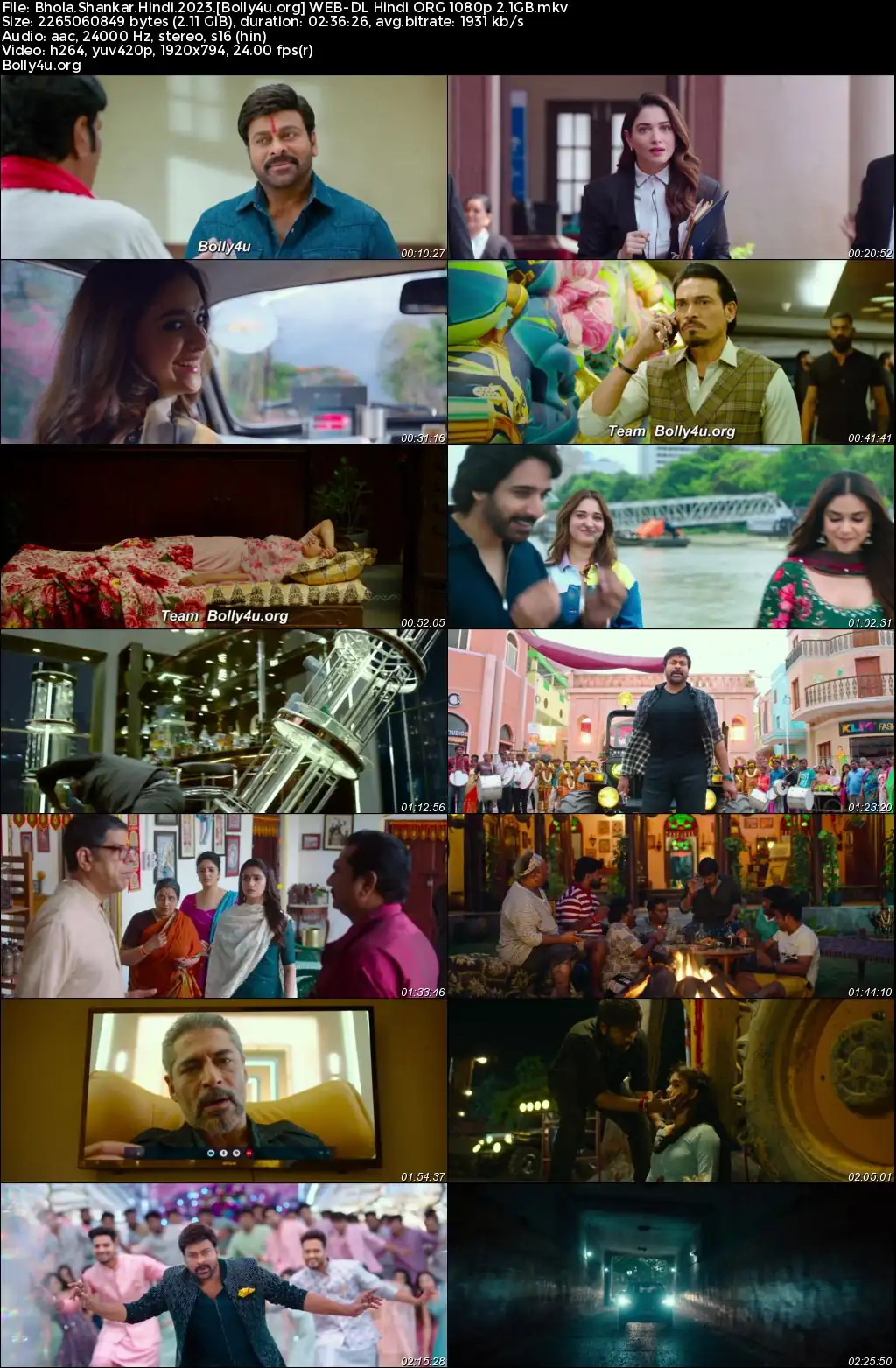 Bhola Shankar 2023 WEB-DL Hindi Dubbed ORG Full Movie Download 1080p  720p  480p