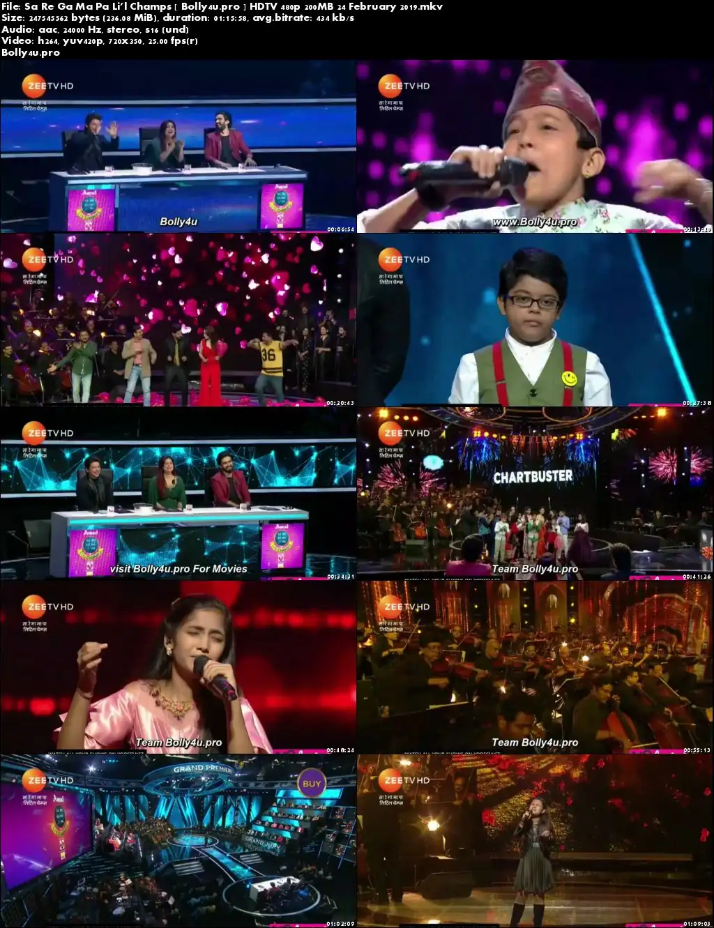 Sa Re Ga Ma Pa Lil Champs HDTV 480p 200MB 24 February 2019 Download