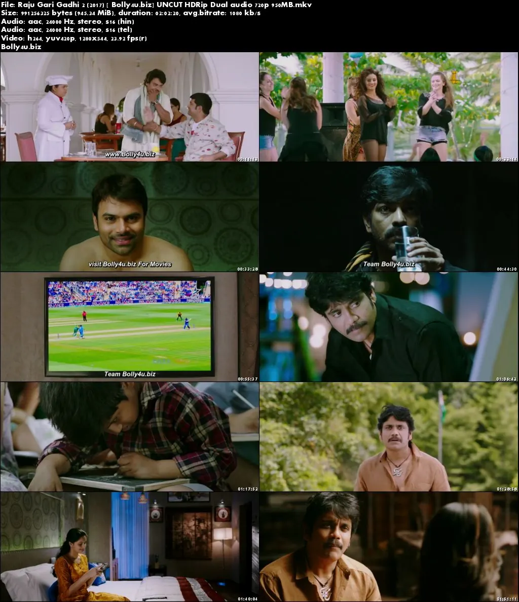 Raju Gari Gadhi 2 2017 HDRip 350MB UNCUT Hindi Dual Audio 480p Download