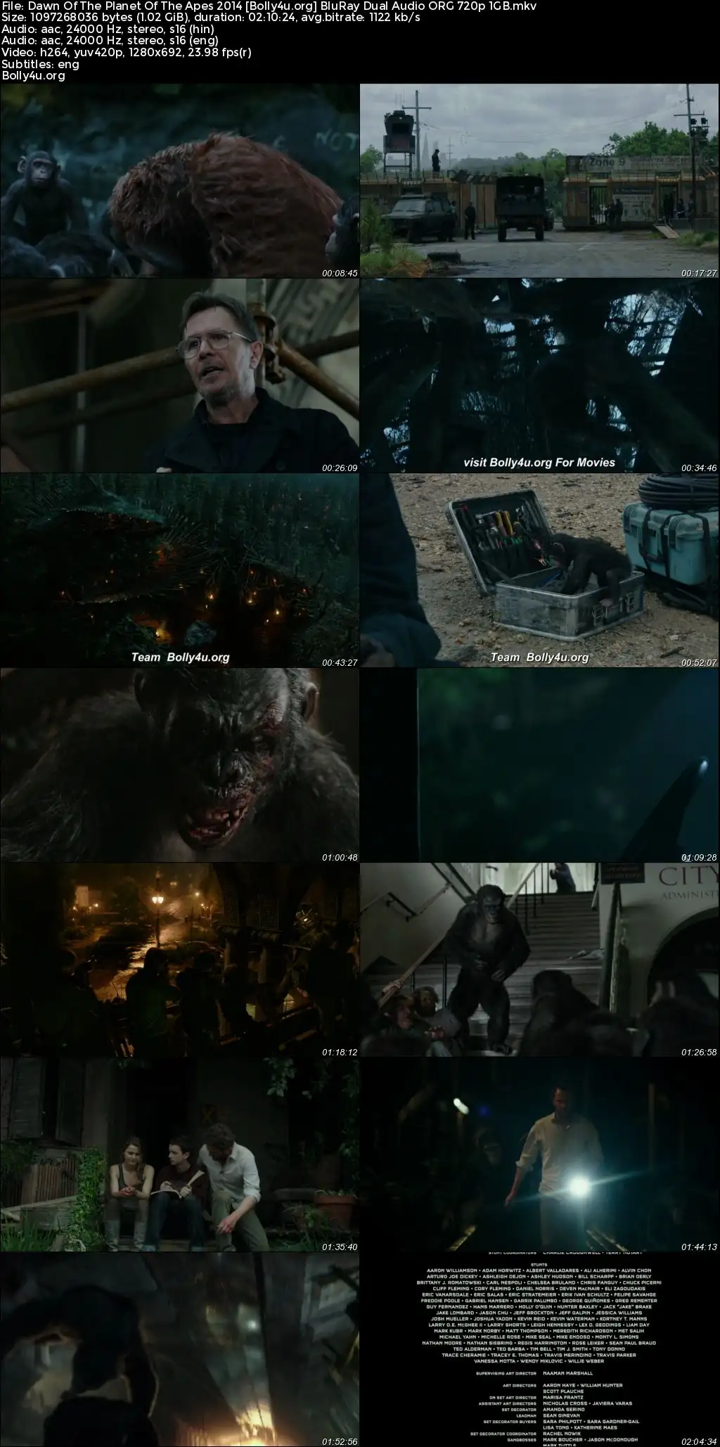 Dawn Of The Planet Of The Apes 2014 BluRay Hindi Dual Audio ORG Full Movie Download 1080p  720p  480p