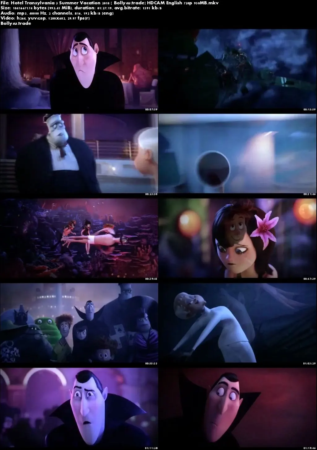 Hotel Transylvania 3 Summer Vacation 2018 HDCAM 250MB English 480p Download
