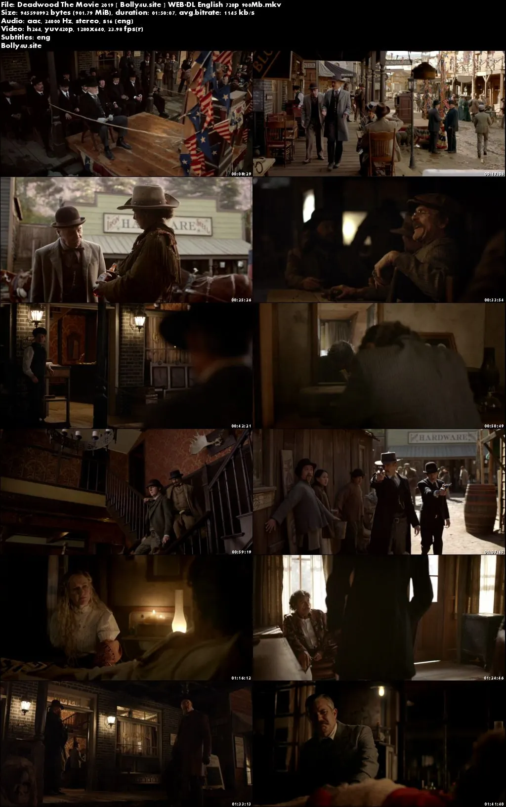Deadwood The Movie 2019 WEB-DL 900MB English 720p ESub Download