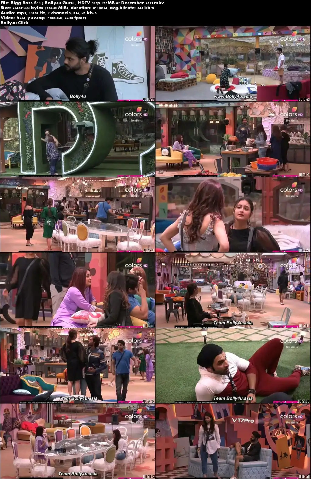 Bigg Boss S13 HDTV 480p 200MB 02 December 2019 Download