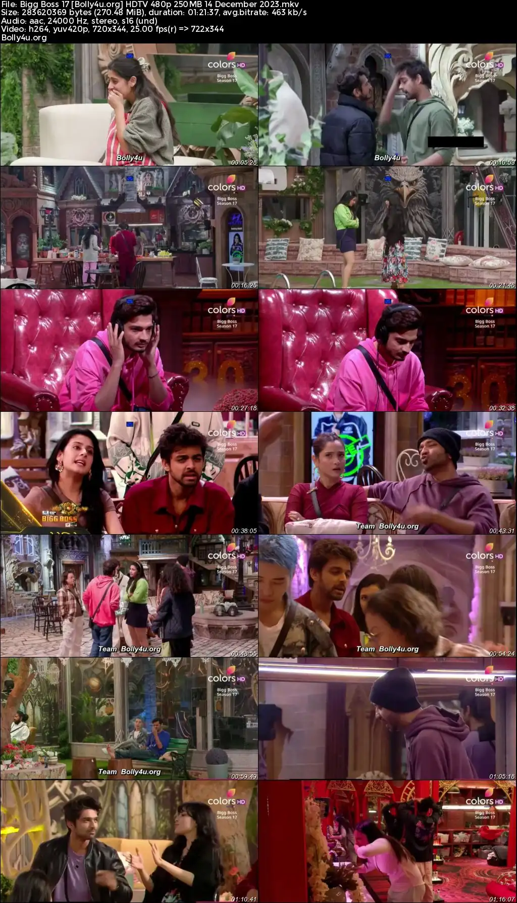 Bigg Boss 17 HDTV 480p 250MB 14 December 2023 Download
