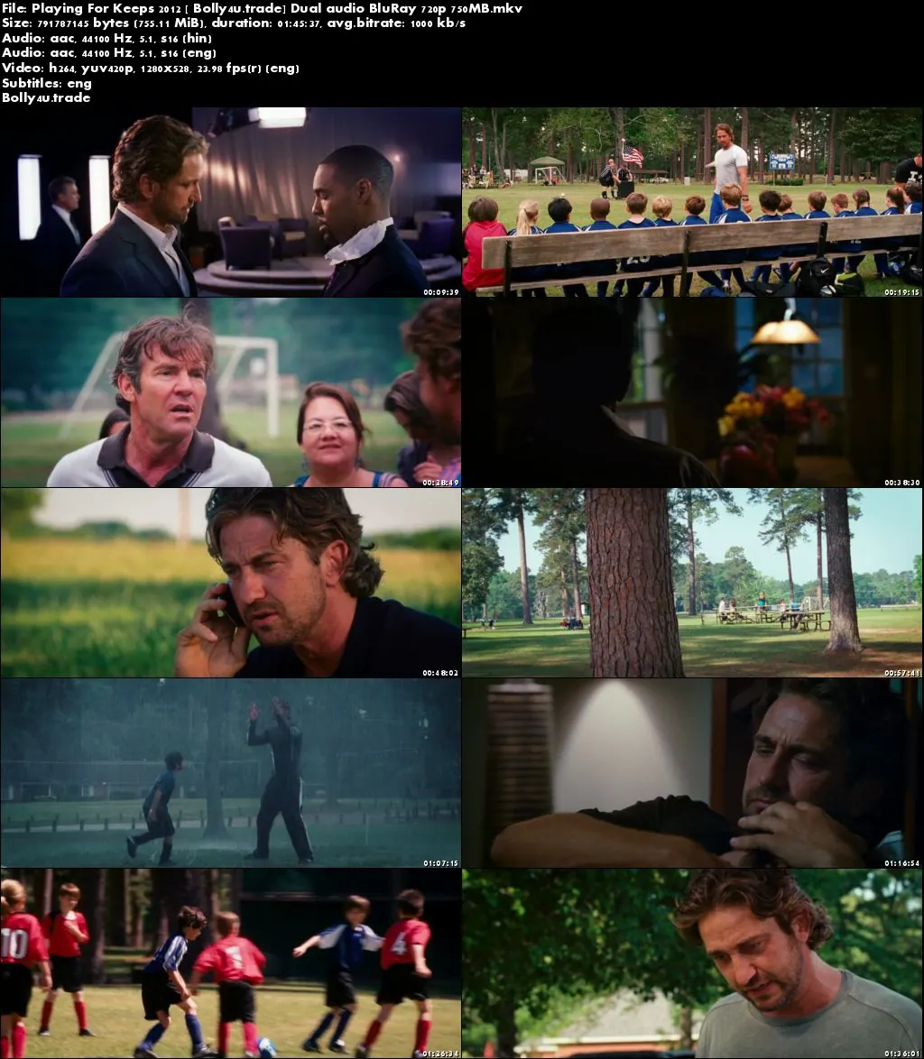 Playing For Keeps 2012 BluRay 750MB Hindi Dual Audio 720p Download