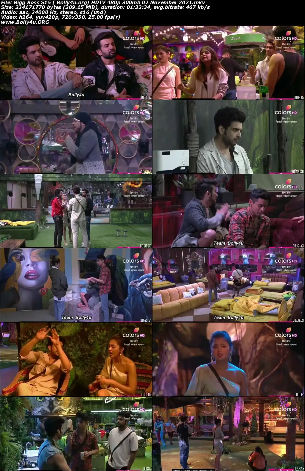 Bigg Boss S15 HDTV 480p 300mb 02 November 2021 Download