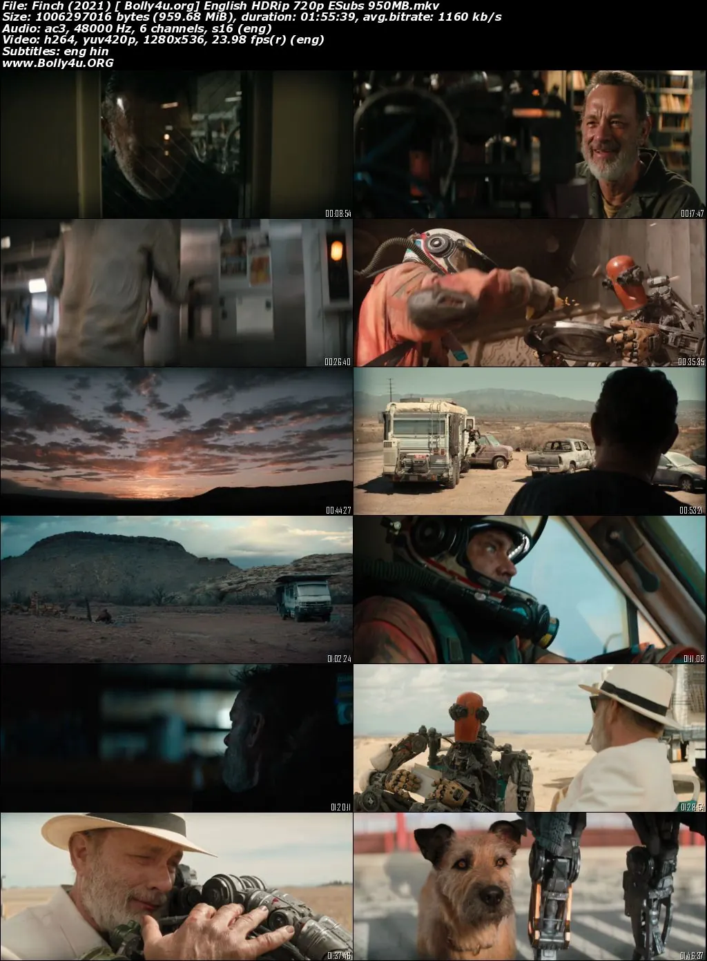 Finch 2021 HDRip 300Mb English 480p Hin Eng Subs Download
