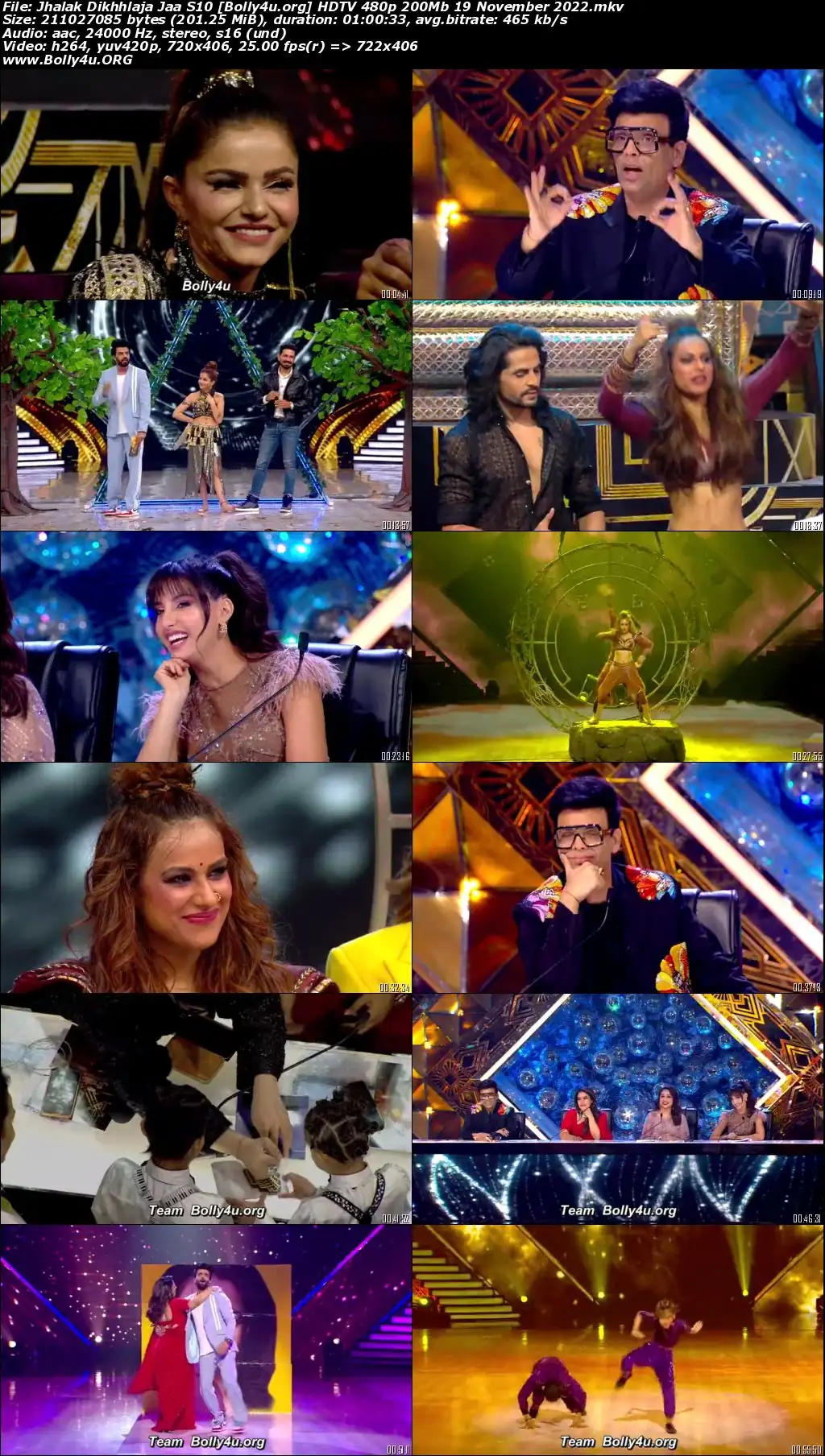 Jhalak Dikhhlaja Jaa S10 HDTV 480p 200Mb 19 November 2022 Download