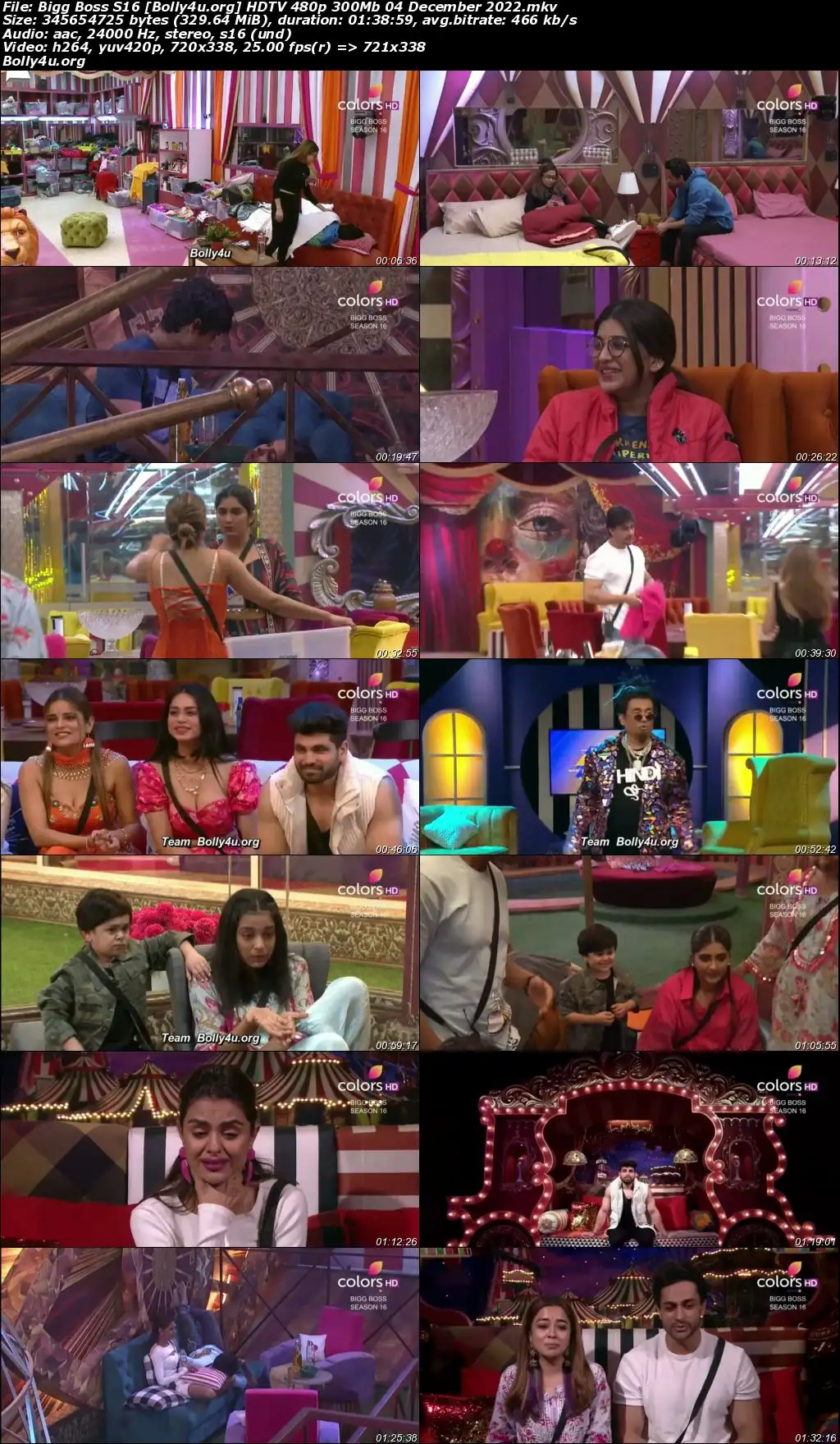 Bigg Boss S16 HDTV 480p 300Mb 04 December 2022 Download