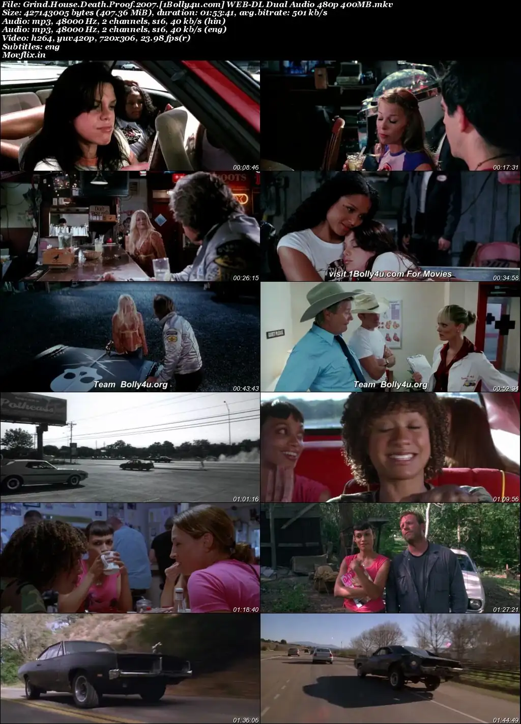  Grindhouse Death Proof 2007 WEB-DL Hindi Dual Audio Full Movie Download 1080p  720p  480p