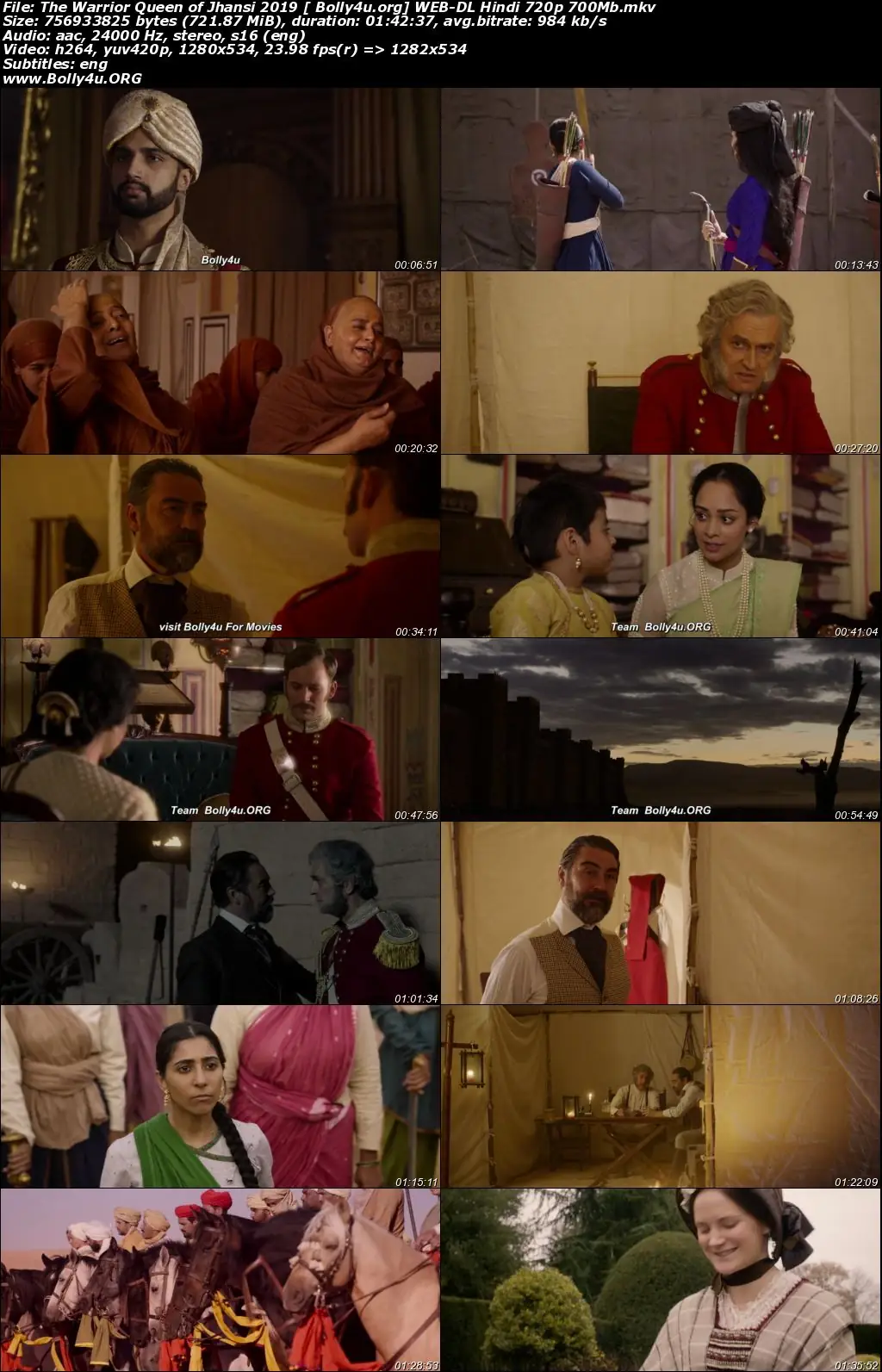 The Warrior Queen of Jhansi 2019 WEB-DL 300Mb English 480p ESubs Download