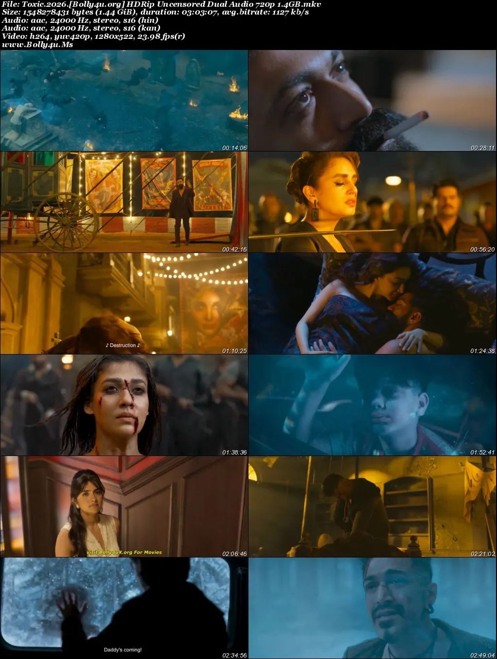 Toxic 2026 HDRip UNCUT Uncensored Hindi CLEAN Dual Audio Full Movie Download 1080p  720p  480p