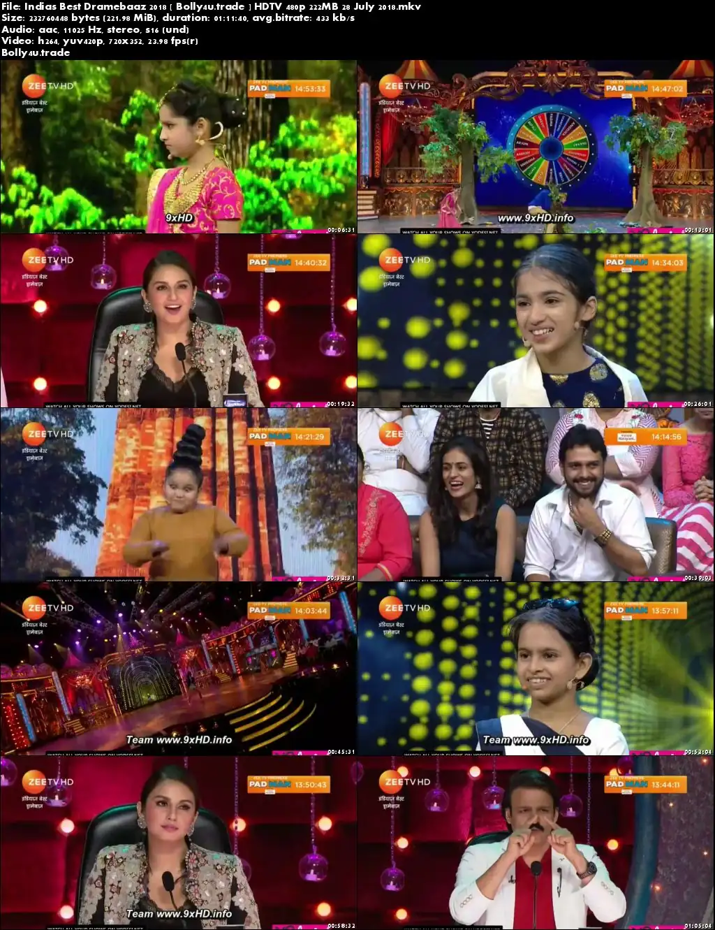 Indias Best Dramebaaz 2018 HDTV 480p 200MB 28 July 2018 Download