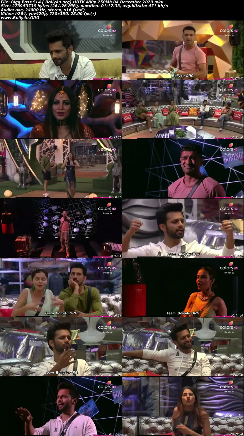 Bigg Boss S14 HDTV 480p 250Mb 04 December 2020 Download