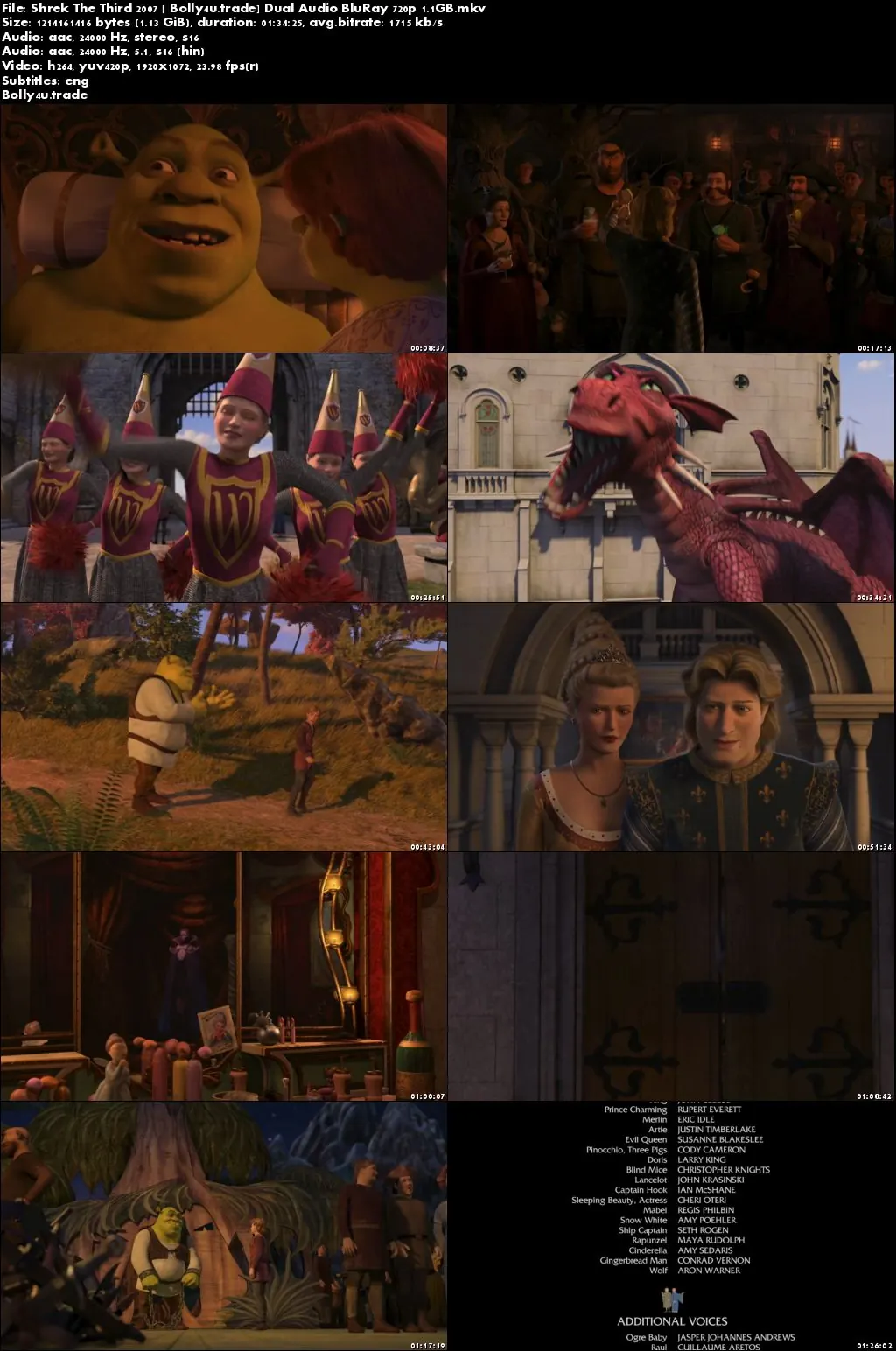 Shrek The Third 2007 BluRay Hindi Dubbed Dual Audio 720p Download