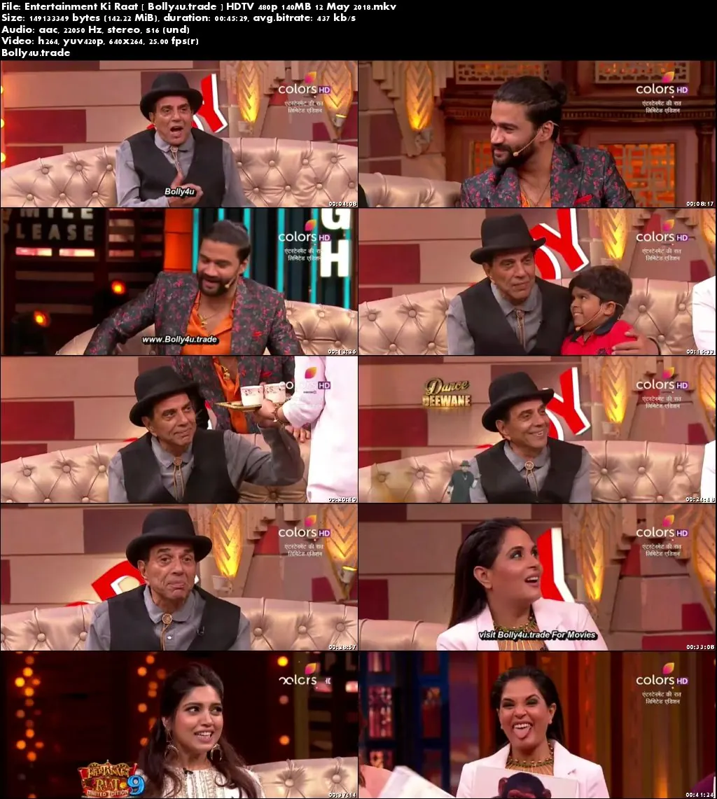 Entertainment Ki Raat HDTV 480p 140MB 12 May 2018 Download