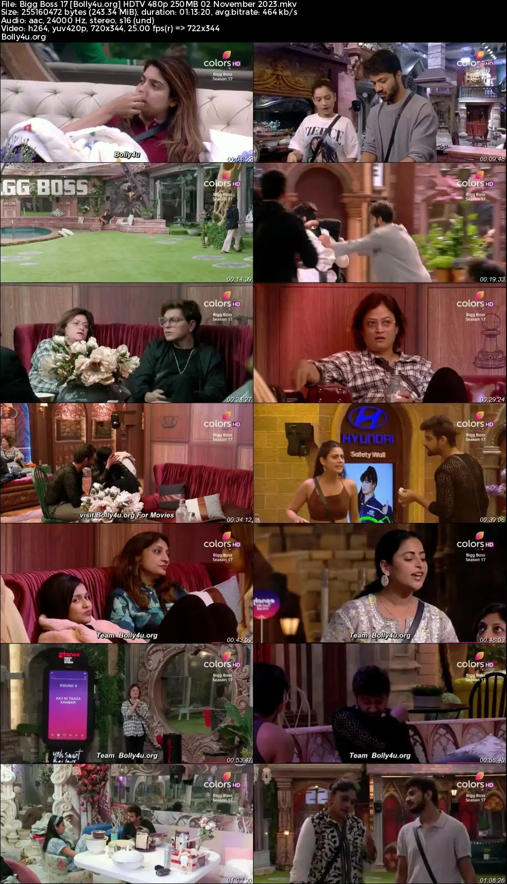 Bigg Boss 17 HDTV 480p 250MB 02 November 2023 Download