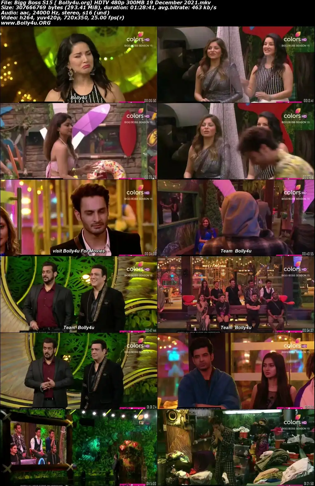 Bigg Boss S15 HDTV 480p 300MB 19 December 2021 Download