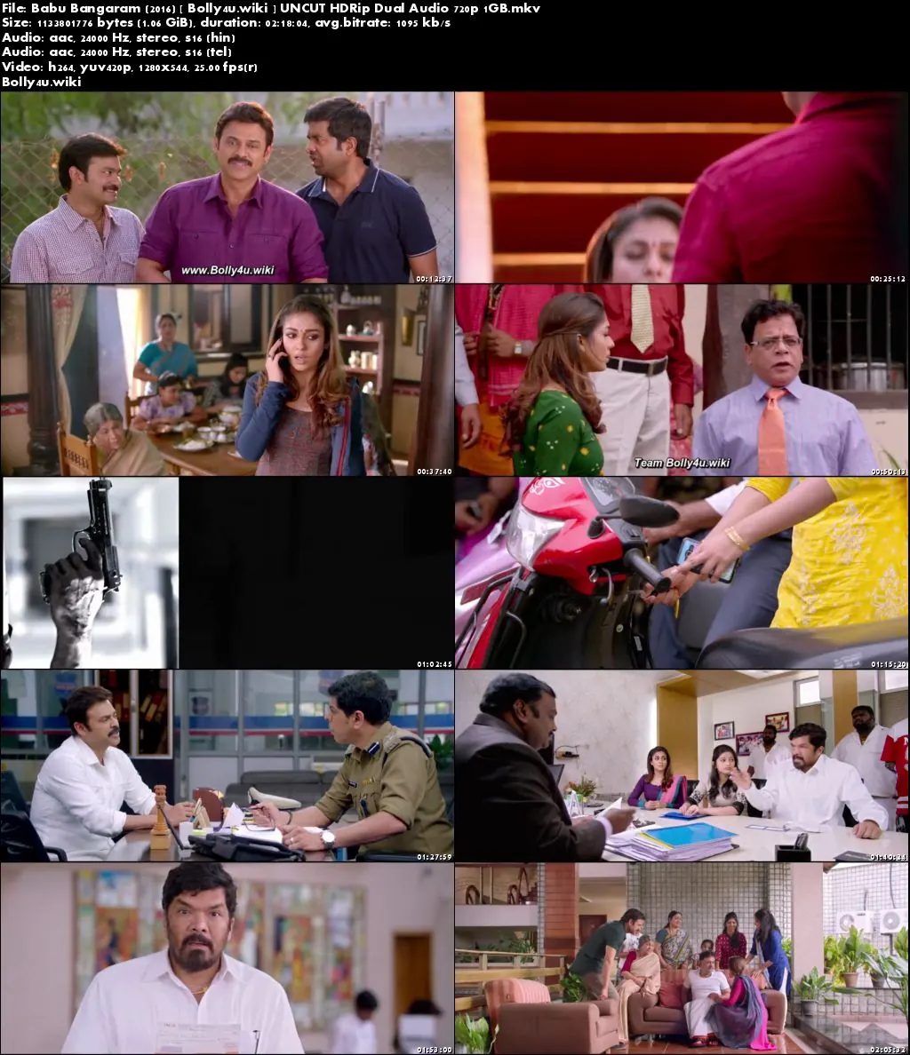 Babu Bangaram 2016 HDRip 400MB UNCUT Hindi Dual Audio 480p Download