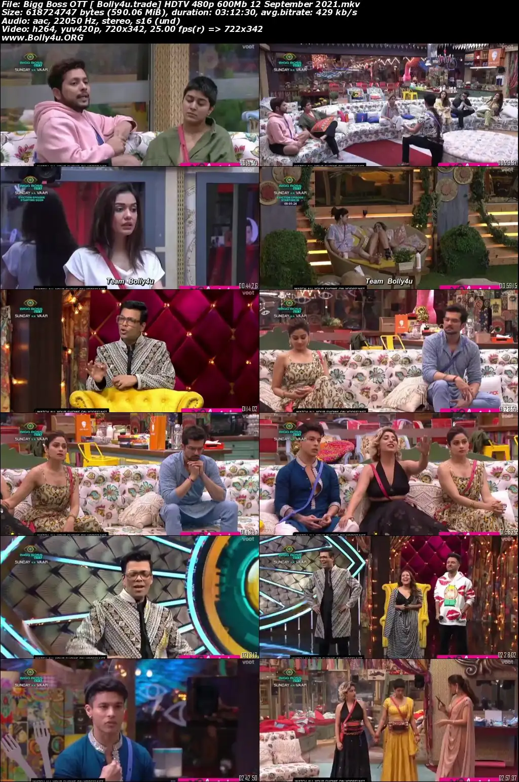 Bigg Boss OTT HDTV 480p 600Mb 12 September 2021 Download