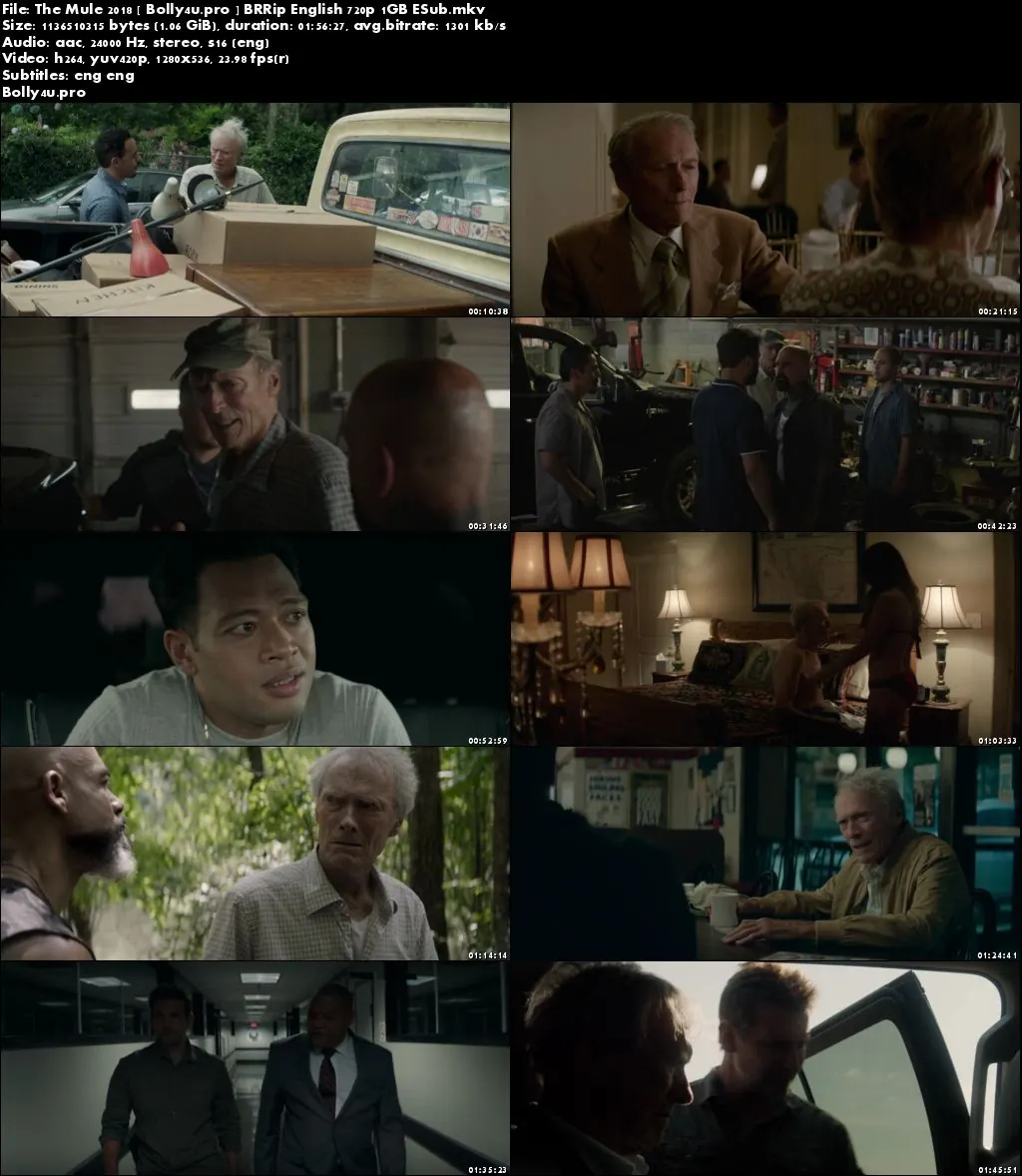 The Mule 2018 BRRip 350MB English 480p ESub Download