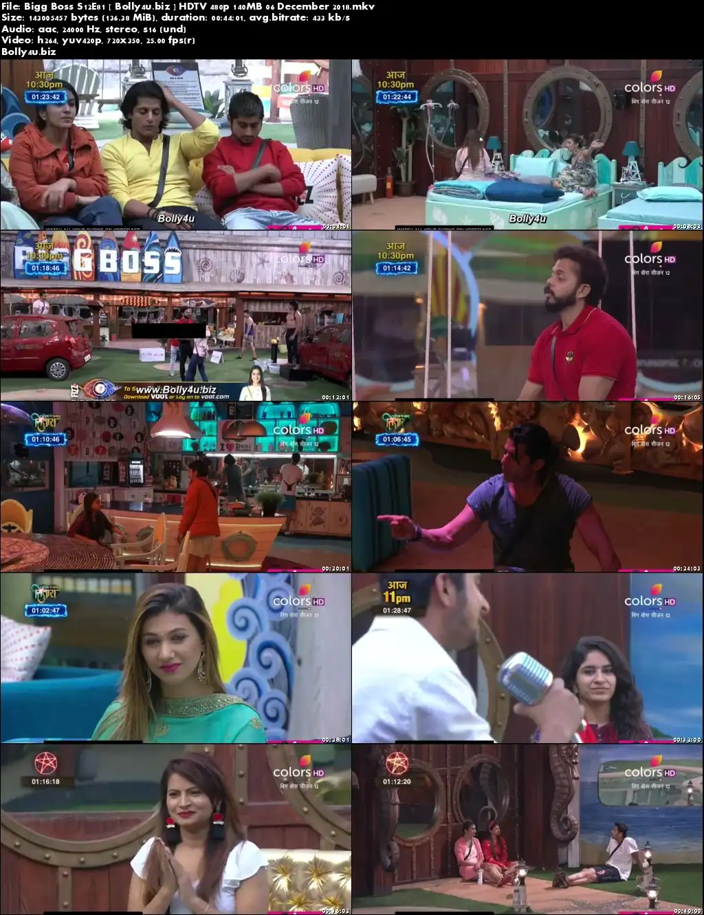 Bigg Boss S12E81 HDTV 480p 140MB 06 December 2018 Download Bigg Boss S12E81 HDTV 480p 140MB 06 December 2018 Download