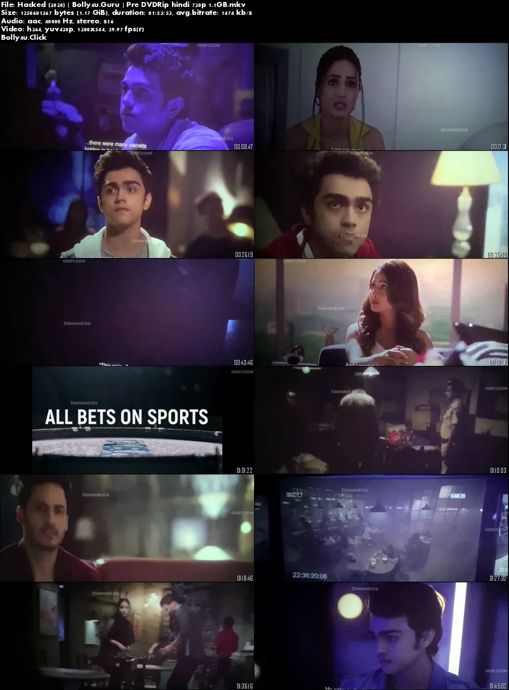 Hacked 2020 Pre DVDRip 300MB Full Hindi Movie Download 480p