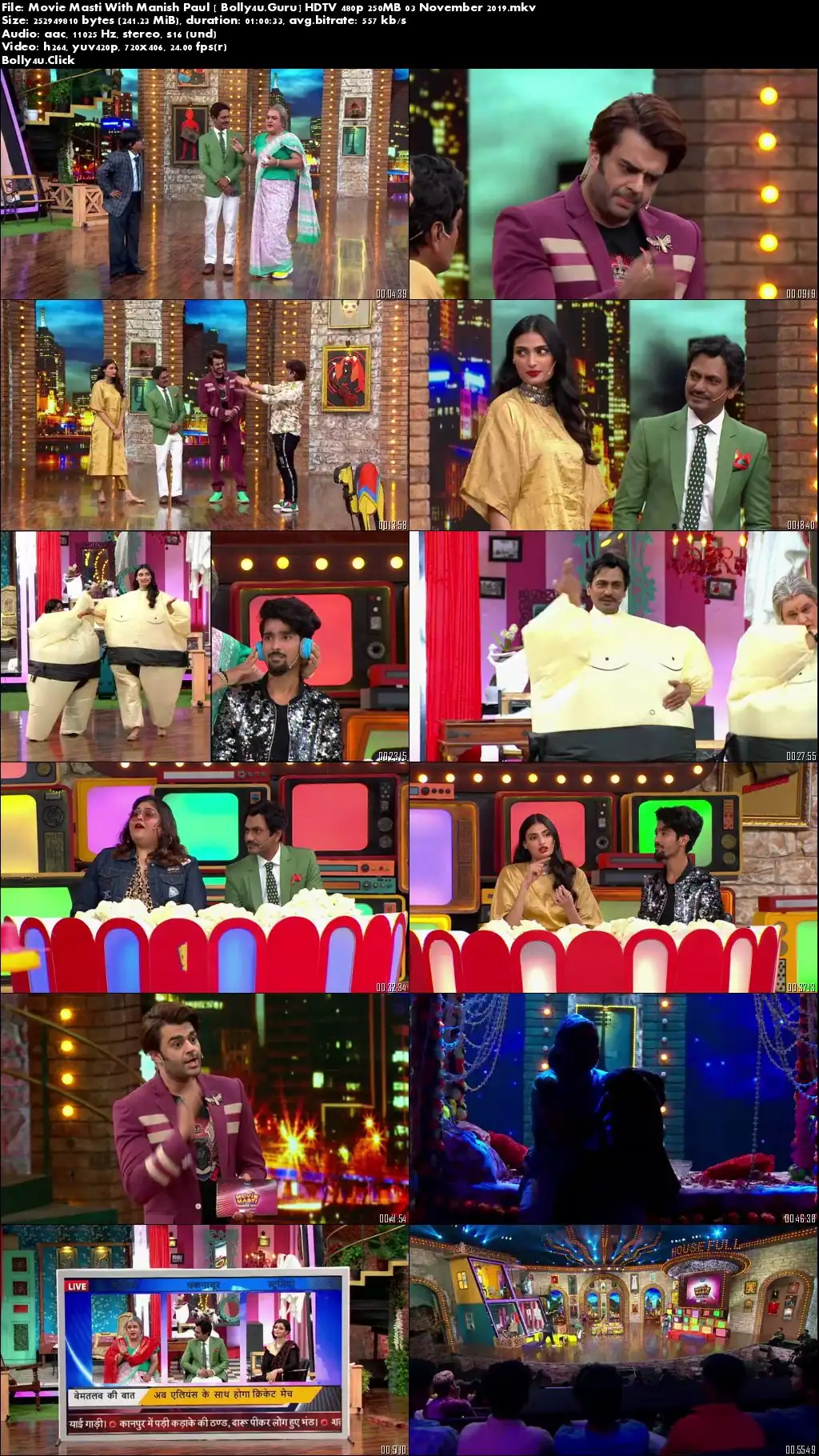 Movie Masti With Manish Paul HDTV 480p 250MB 03 November 2019 Download