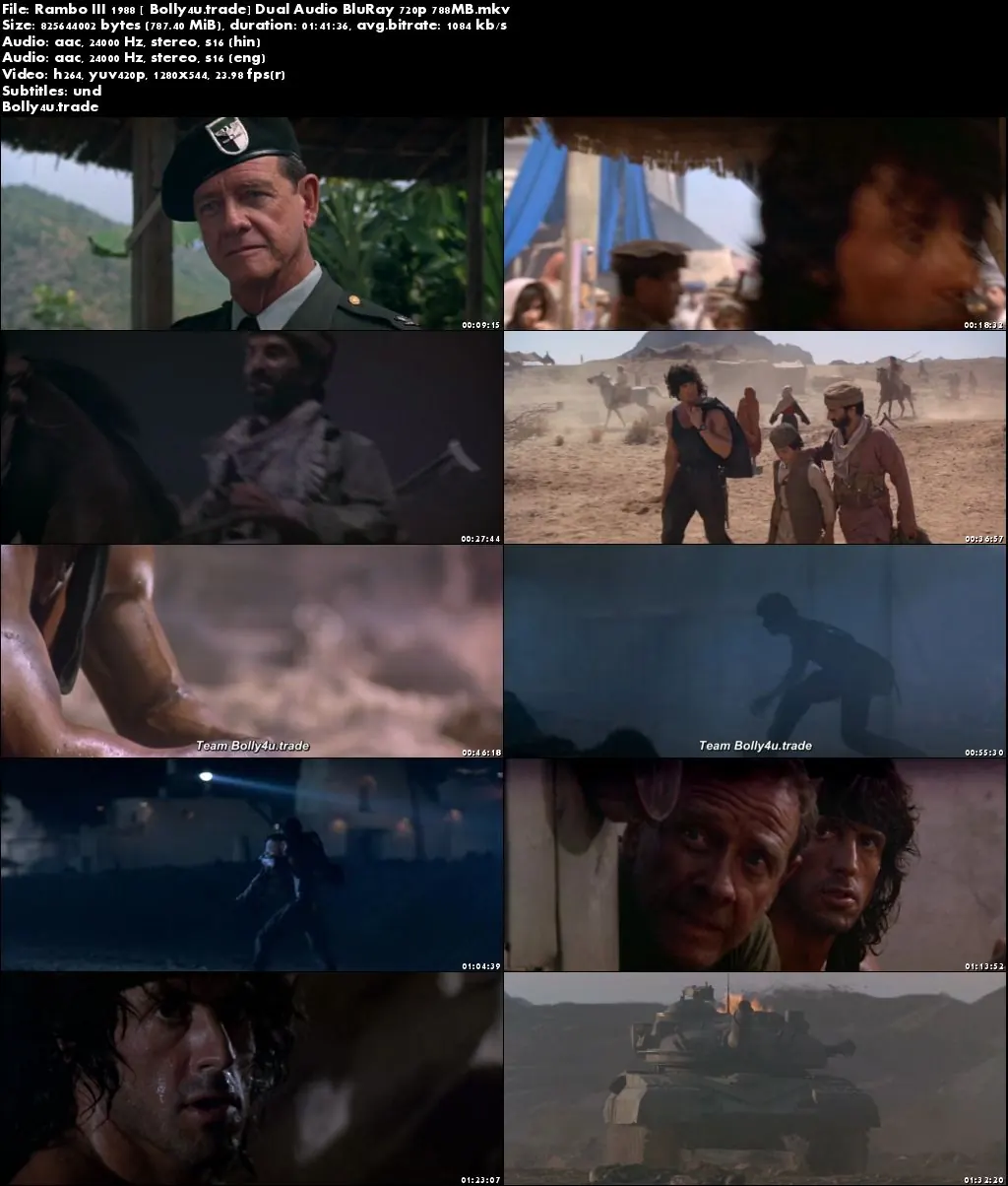 Rambo III 1988 BluRay 750MB Hindi Dual Audio 720p Download