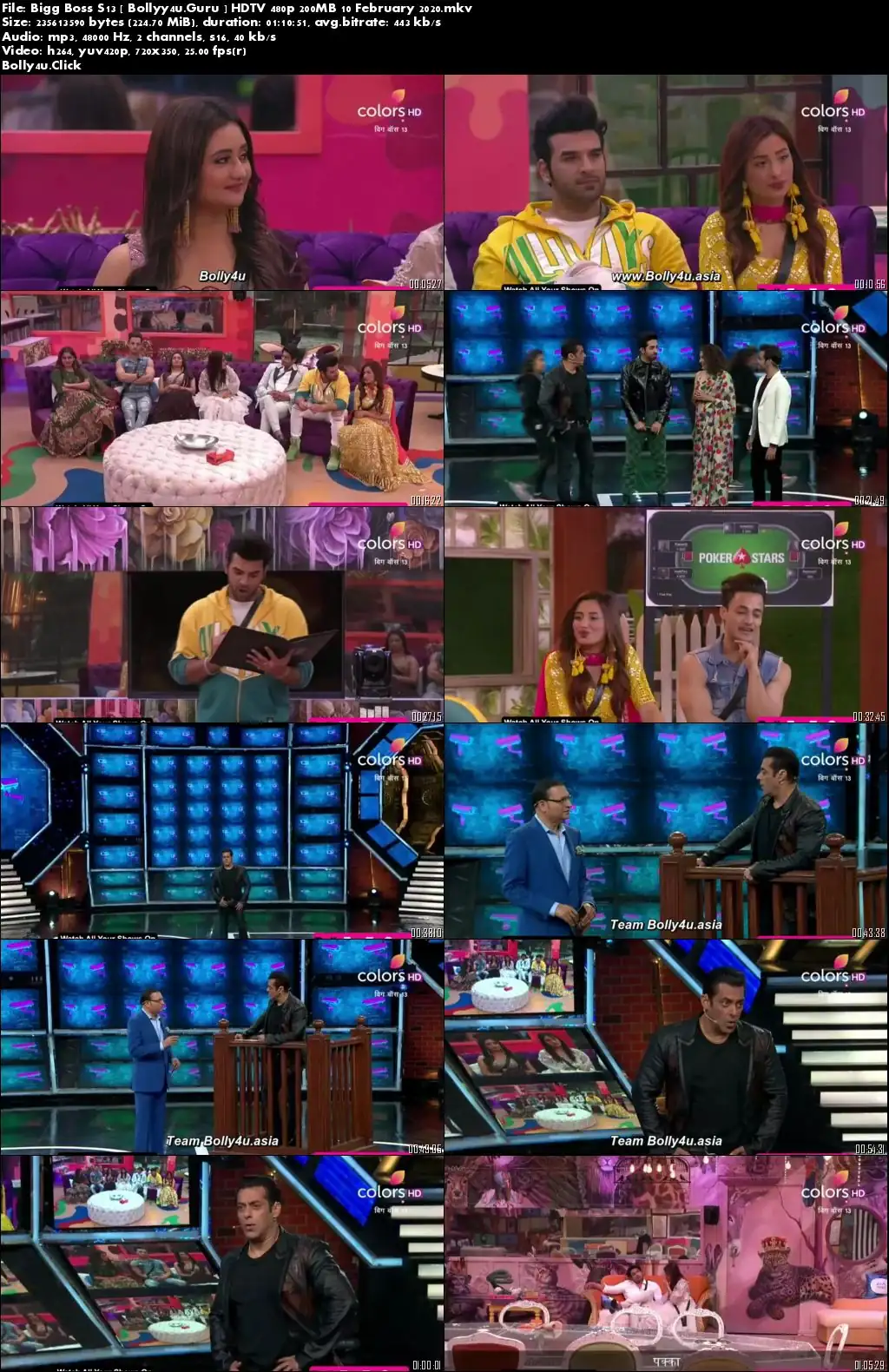 Bigg Boss S13 HDTV 480p 200MB 10 February 2020 Download