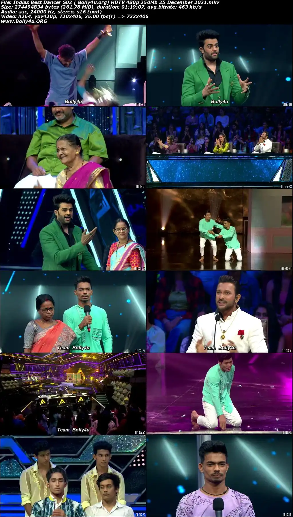 Indias Best Dancer S02 HDTV 480p 250Mb 25 December 2021 Download