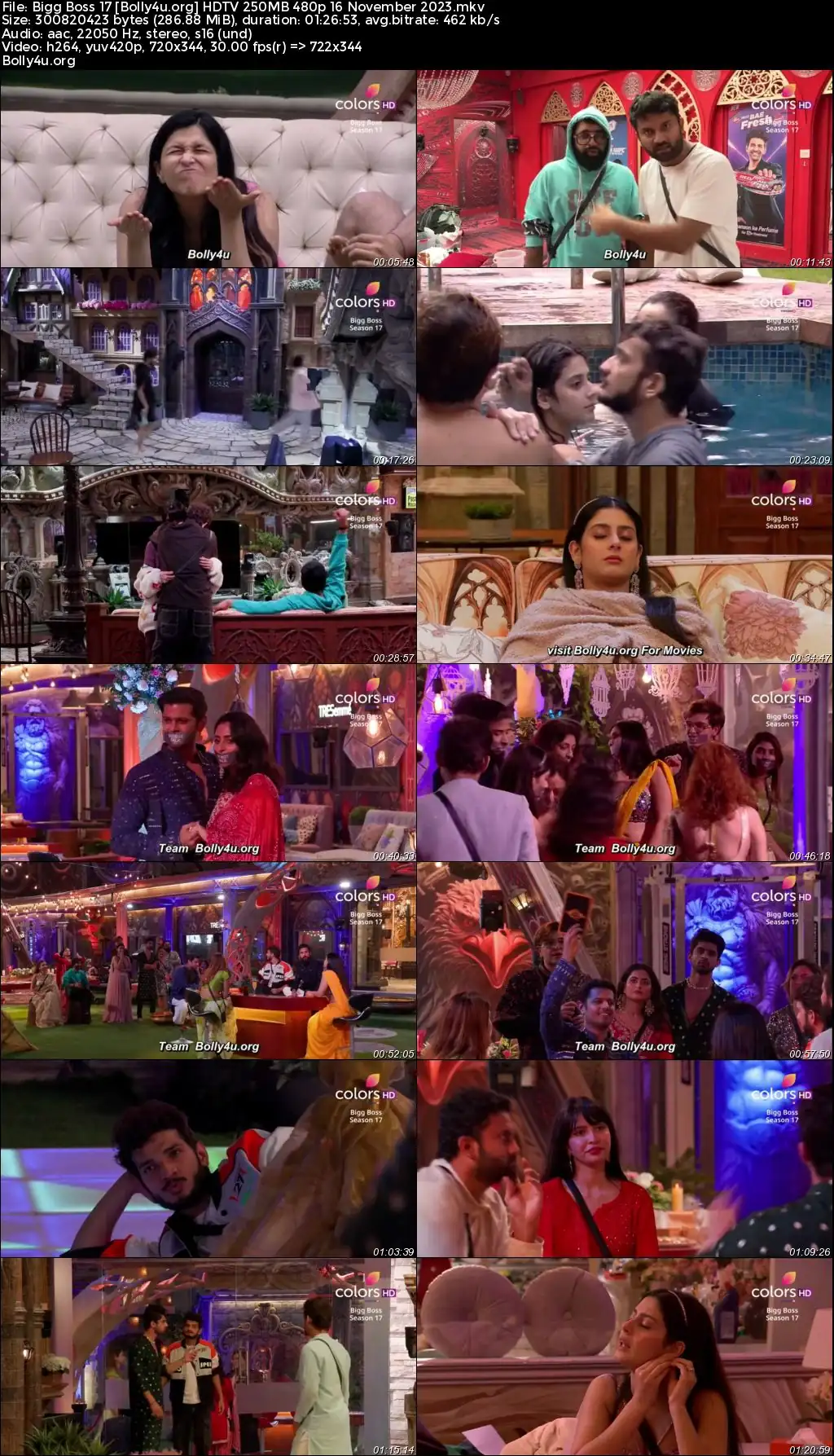 Bigg Boss 17 HDTV 250MB 480p 16 November 2023 Download