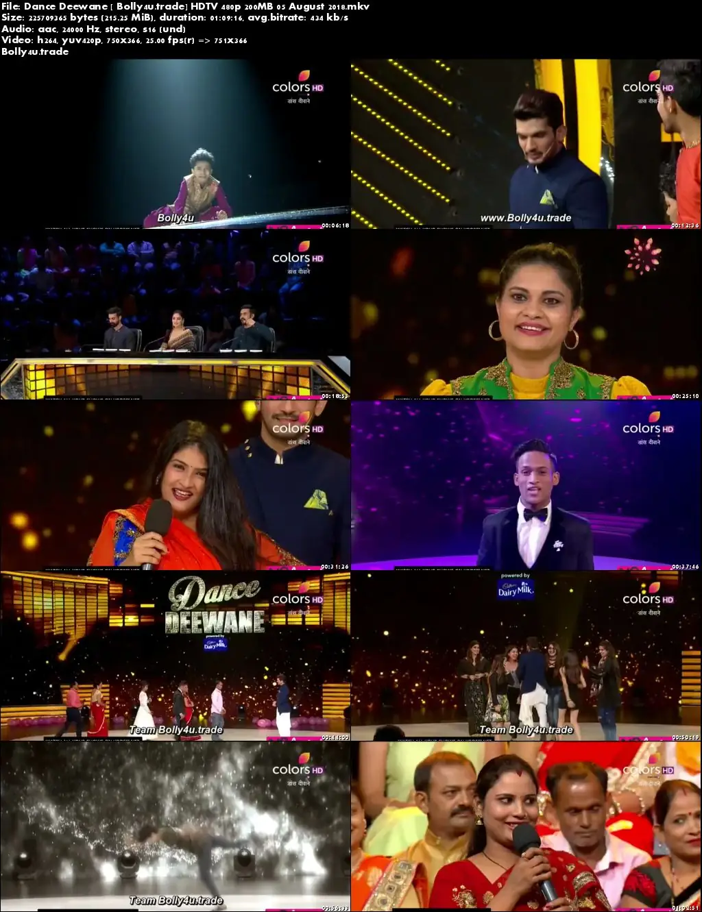 Dance Deewane HDTV 480p 200MB 05 August 2018 Download