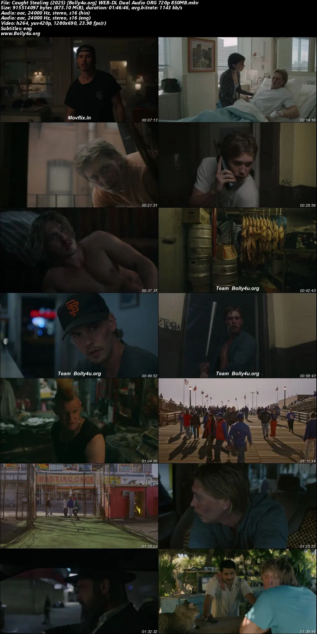 Caught Stealing 2025 WEB-DL Hindi Dual Audio ORG Full Movie Download 1080p  720p  480p
