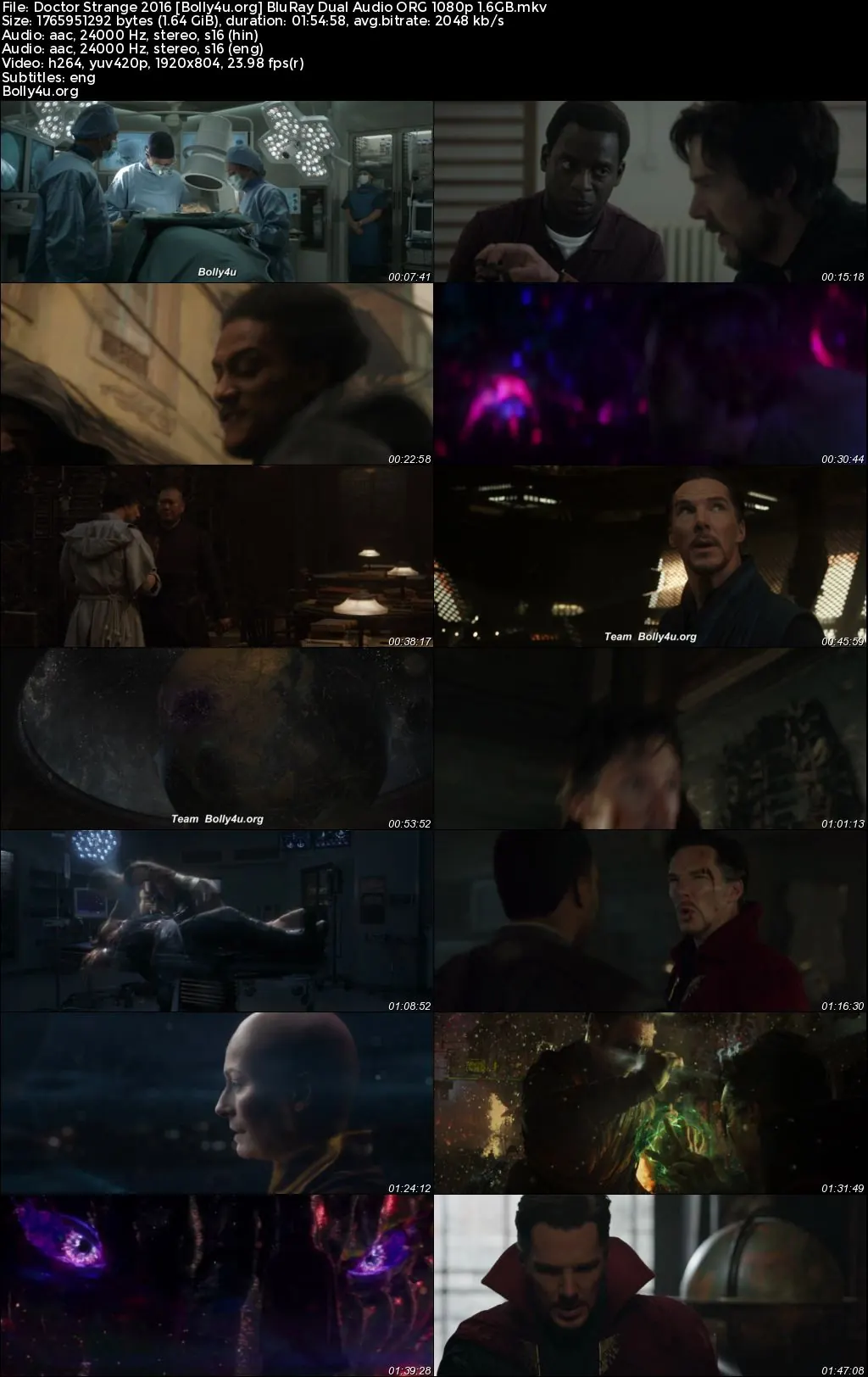 Doctor Strange 2016 BluRay Hindi Dual Audio ORG Full Movie Download 1080p  720p  480p