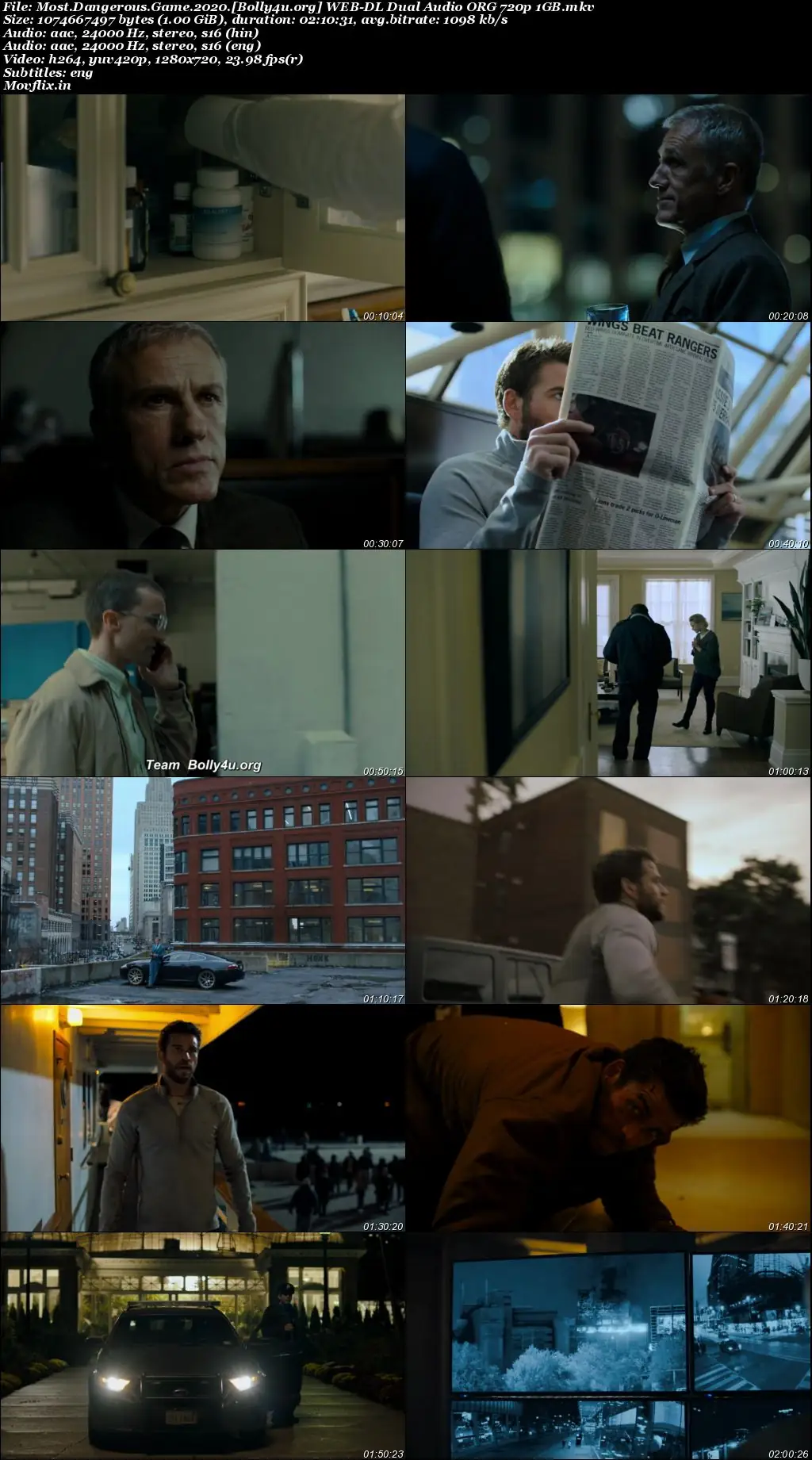 Most Dangerous Game 2020 WEB-DL Hindi Dual Audio ORG Full Movie Download 1080p  720p  480p