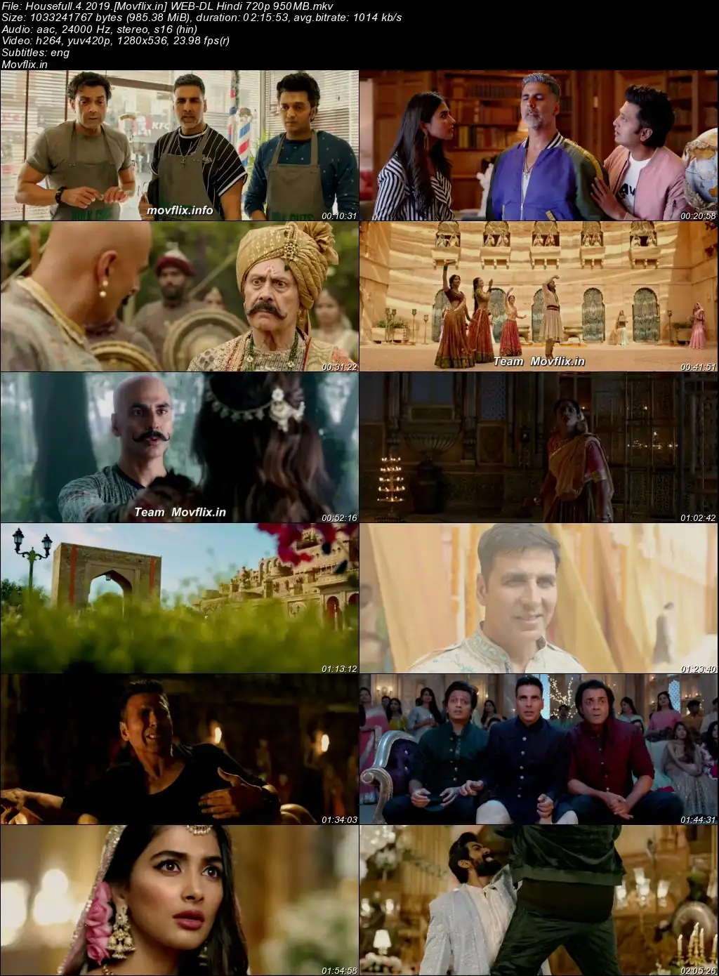 Housefull 4 2019 WEB-DL Hindi Full Movie Download 1080p  720p  480p