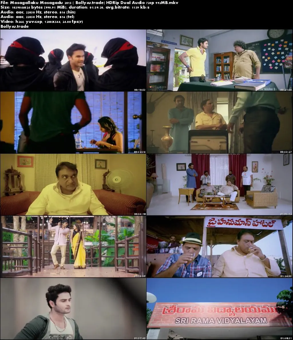 Mosagallaku Mosagadu 2015 HDRip 400MB Hindi Dual Audio 480p Download