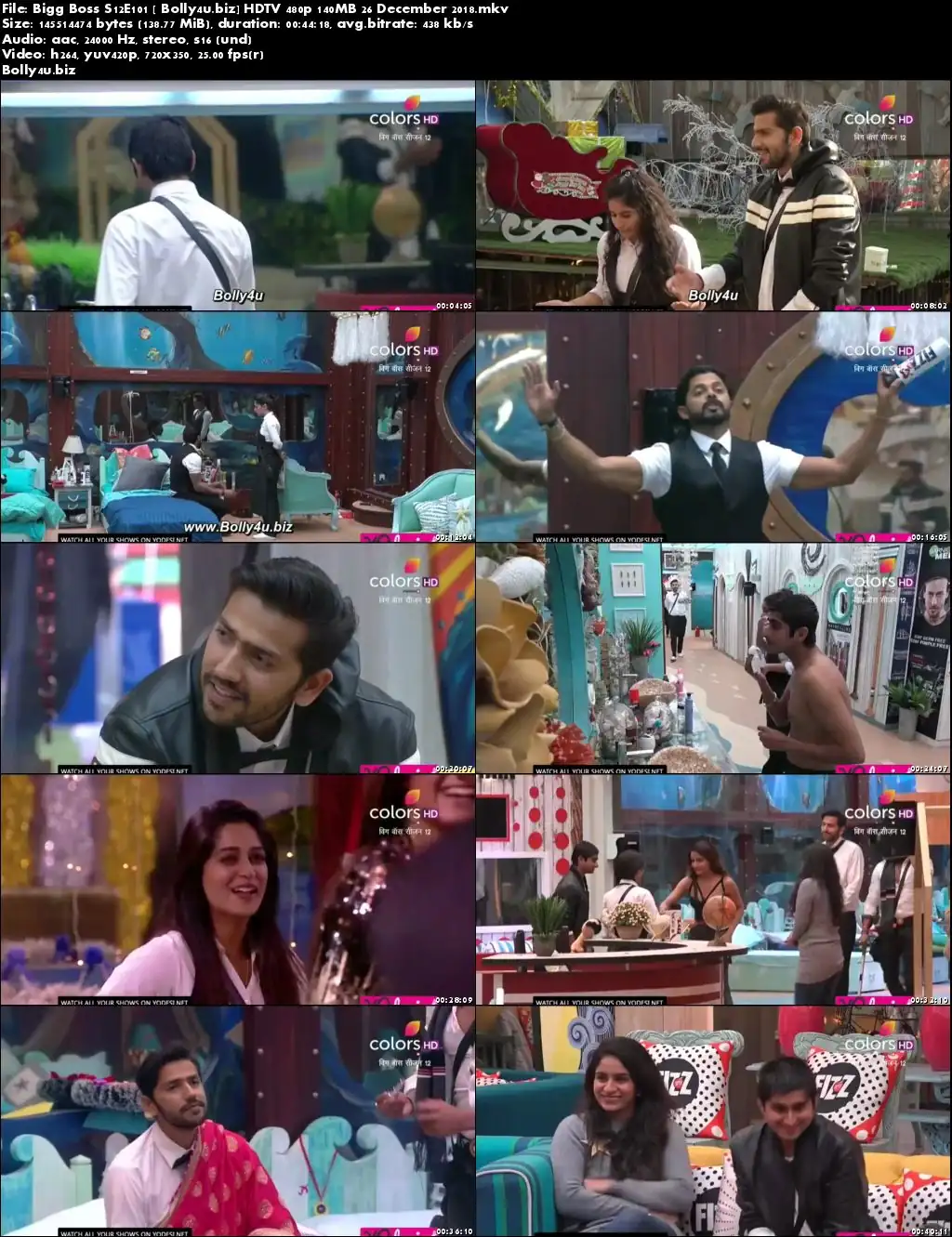 Bigg Boss S12E101 HDTV 480p 140MB 26 December 2018 Download Bigg Boss S12E101 HDTV 480p 140MB 26 December 2018 Download