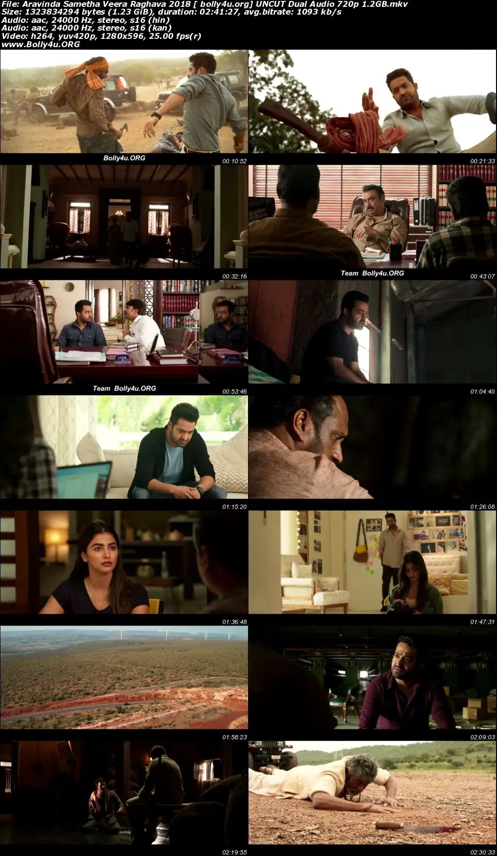 Aravinda Sametha Veera Raghava 2018 HDRip 500Mb UNCUT Hindi Dual Audio 480p Download