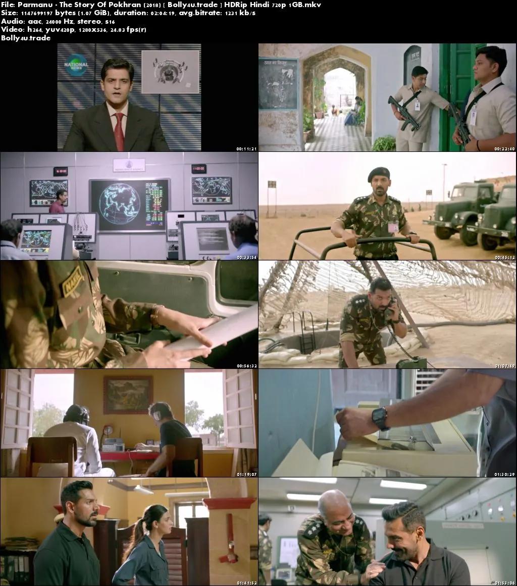 Parmanu The Story Of Pokhran 2018 HDRip 1Gb Full Hindi Movie Download 720p