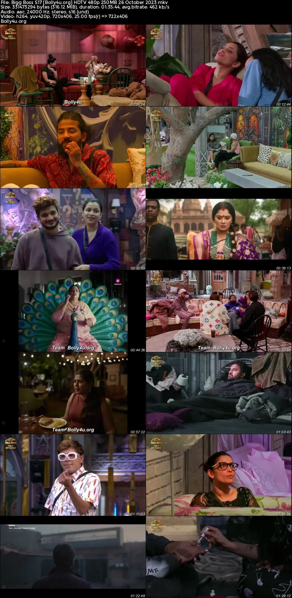 Bigg Boss S17 HDTV 480p 300MB 26 October 2023 Download