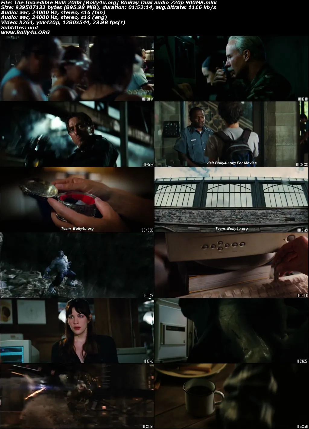 The Incredible Hulk 2008 BluRay Hindi Dual Audio Full Movie Download 1080p  720p  480p