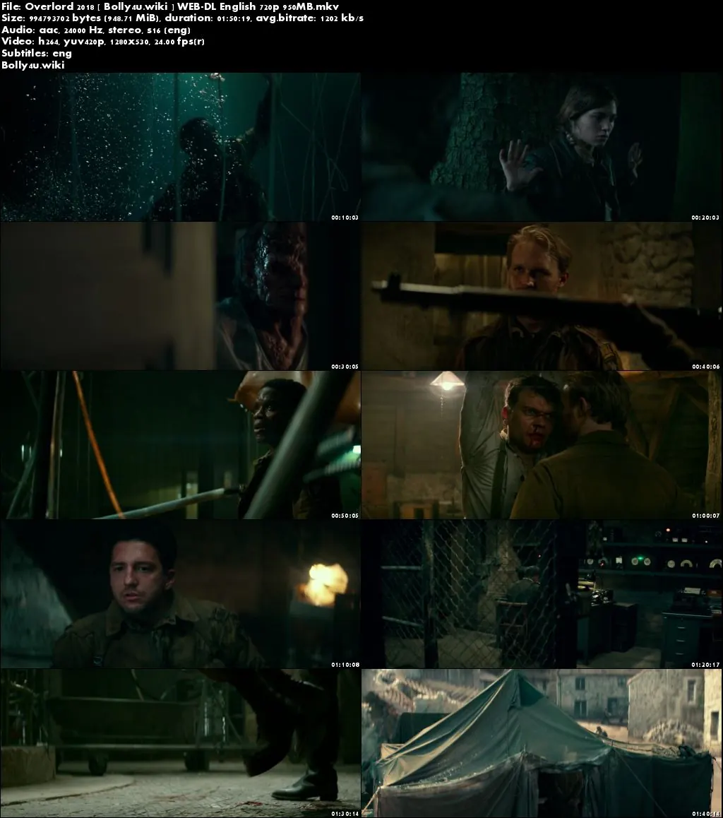 Overlord 2018 WEB-DL 950MB English 720p ESub Download