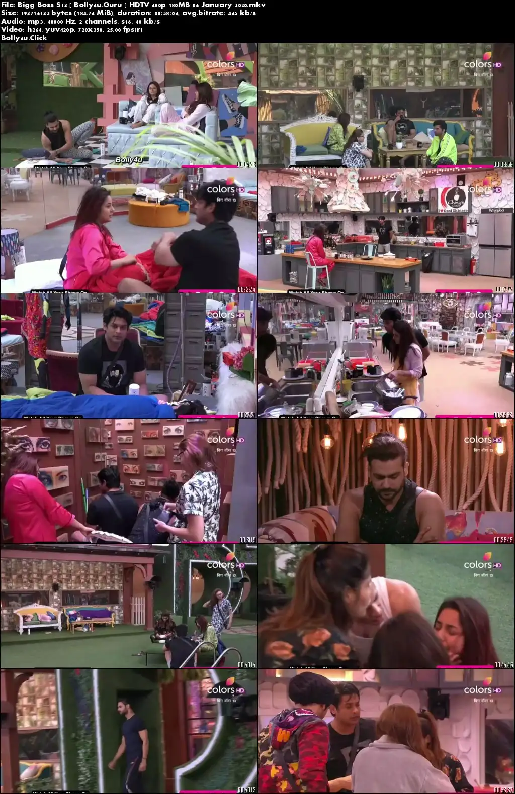 Bigg Boss S13 HDTV 480p 180MB 06 January 2020 Download Bigg Boss S13 HDTV 480p 180MB 06 January 2020 Download