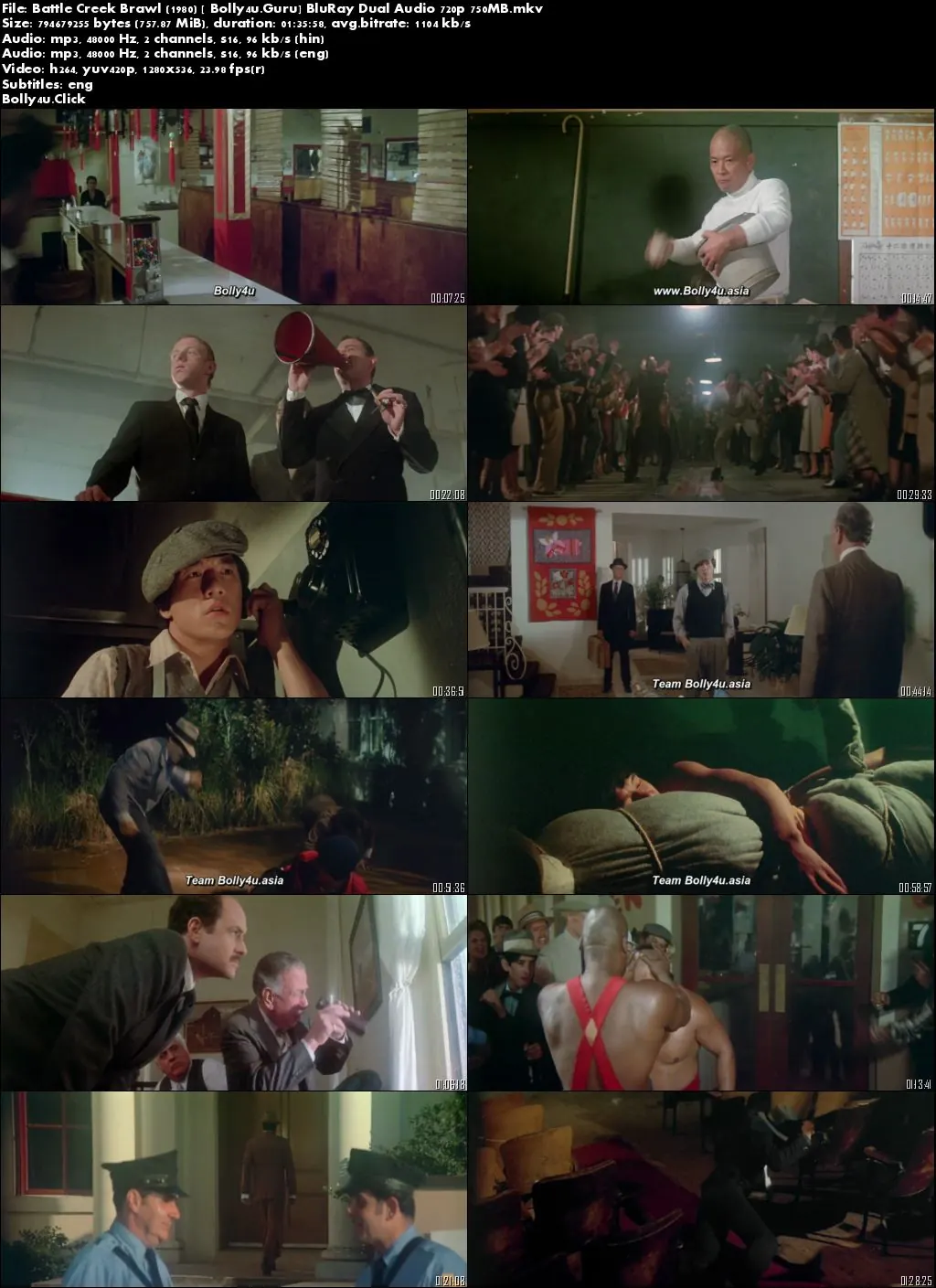 Battle Creek Brawl 1980 BluRay 750Mb Hindi Dual Audio 720p Download